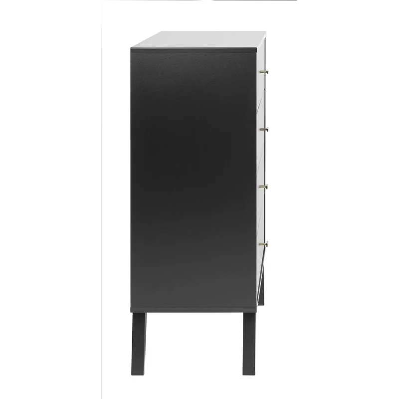 Home Square 4-Piece Set with 2 Nightstands Double Dresser and 4-Drawer Chest