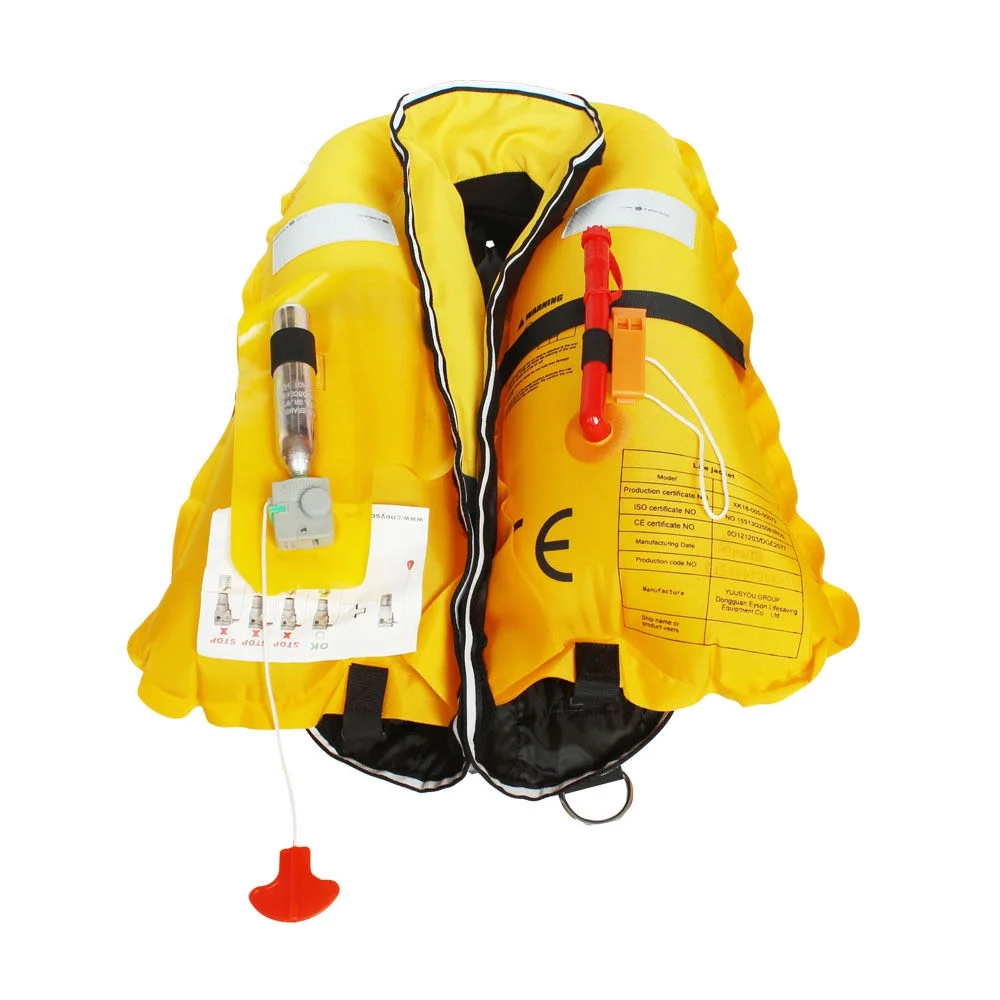 Top Safety Adult Life Jacket with Whistle - Manual Version Inflatable Lifejacket Life Vest PFD for Boating Fishing Kayaking Canoeing Sailing Paddle Boarding SUP Water Ski Light Weight Adjustable Size