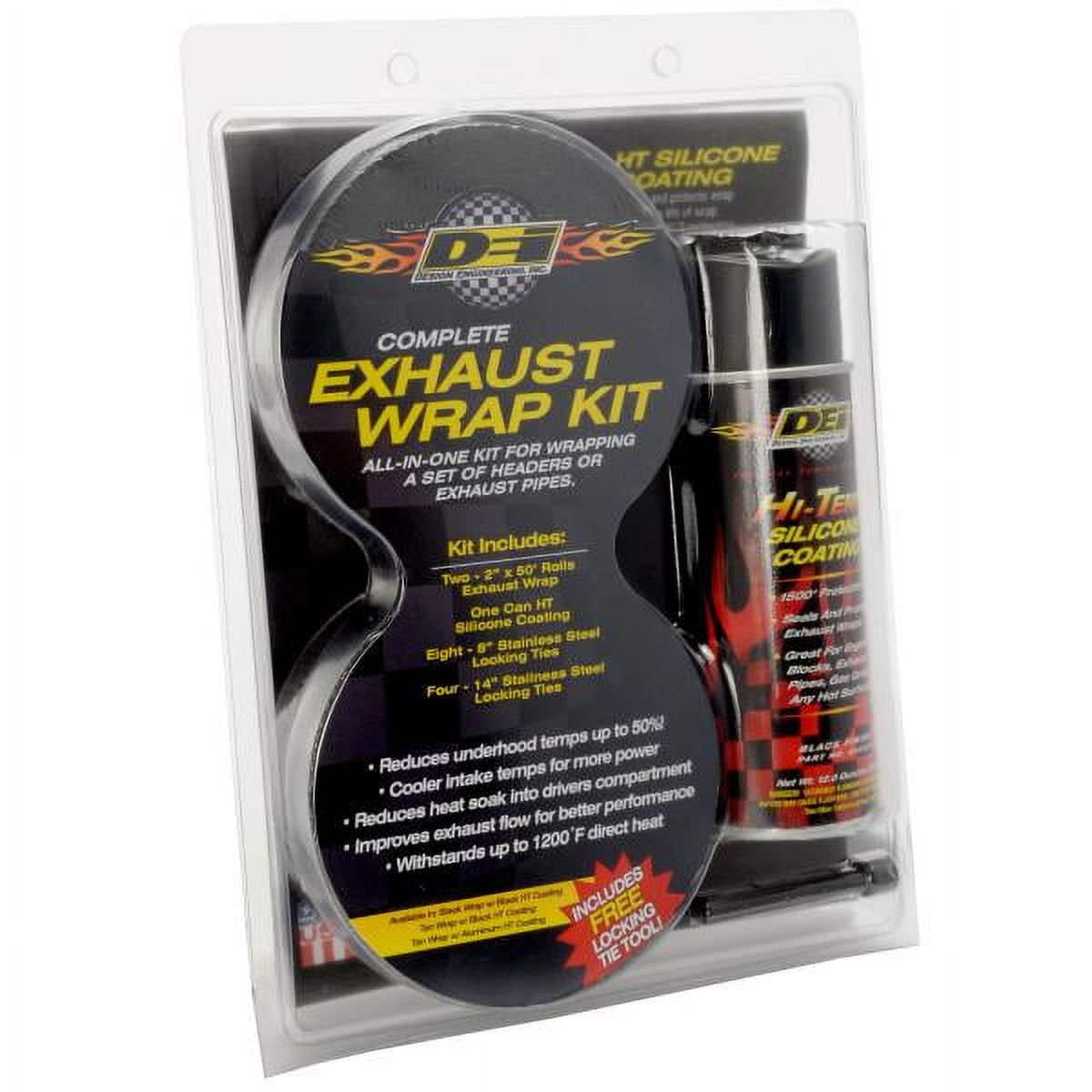 DEI Exhaust Wrap Kit - Black Wrap and Black HT - Retail Packaging