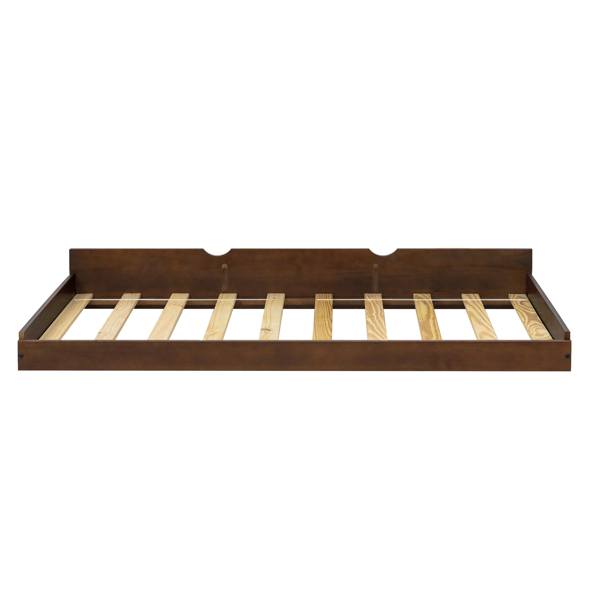 Desert Fields Baneberry Simple Solid Wood Trundle Bed, Walnut