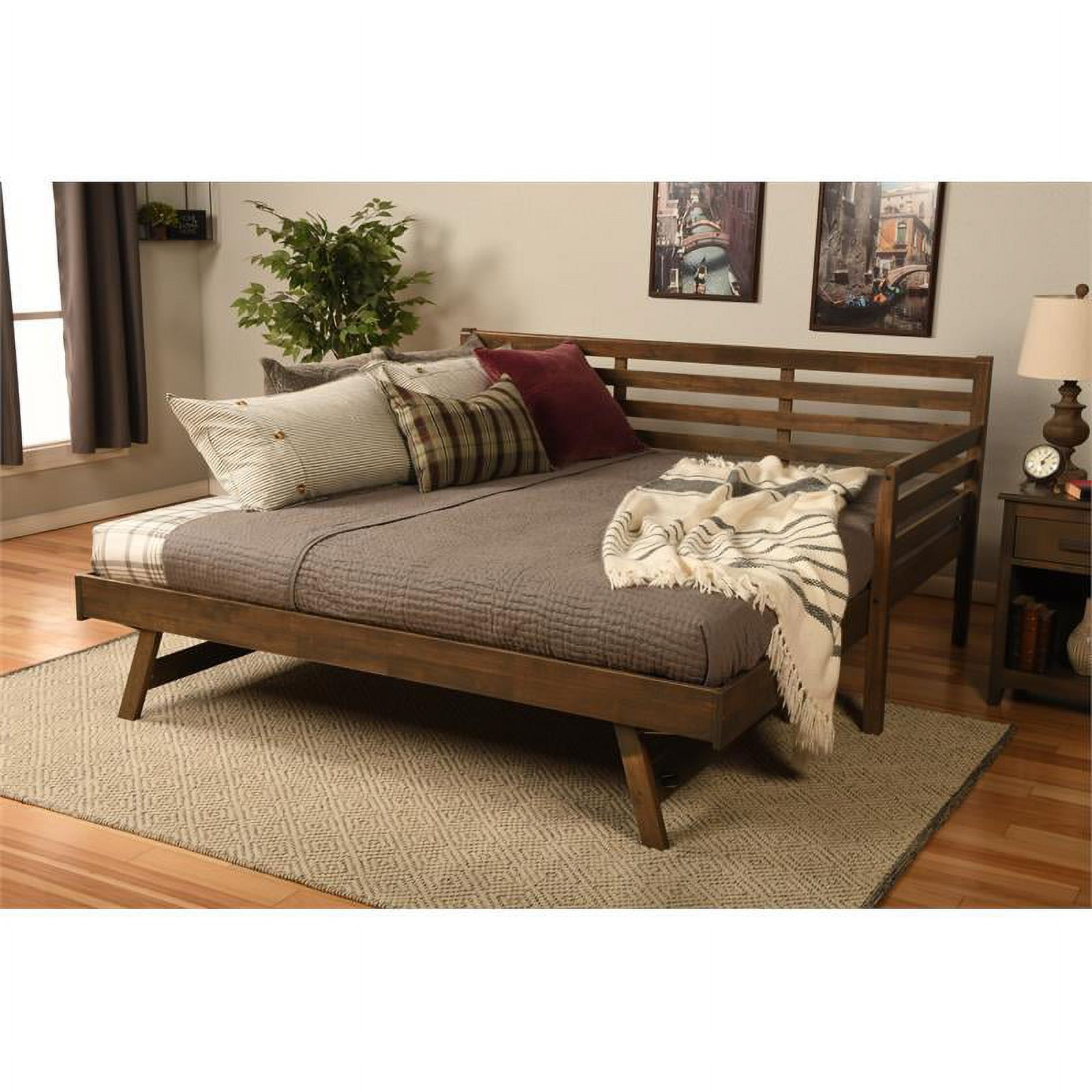 Home Square 3-Piece Set with 2 Fabric Daybed Mattresses and Daybed