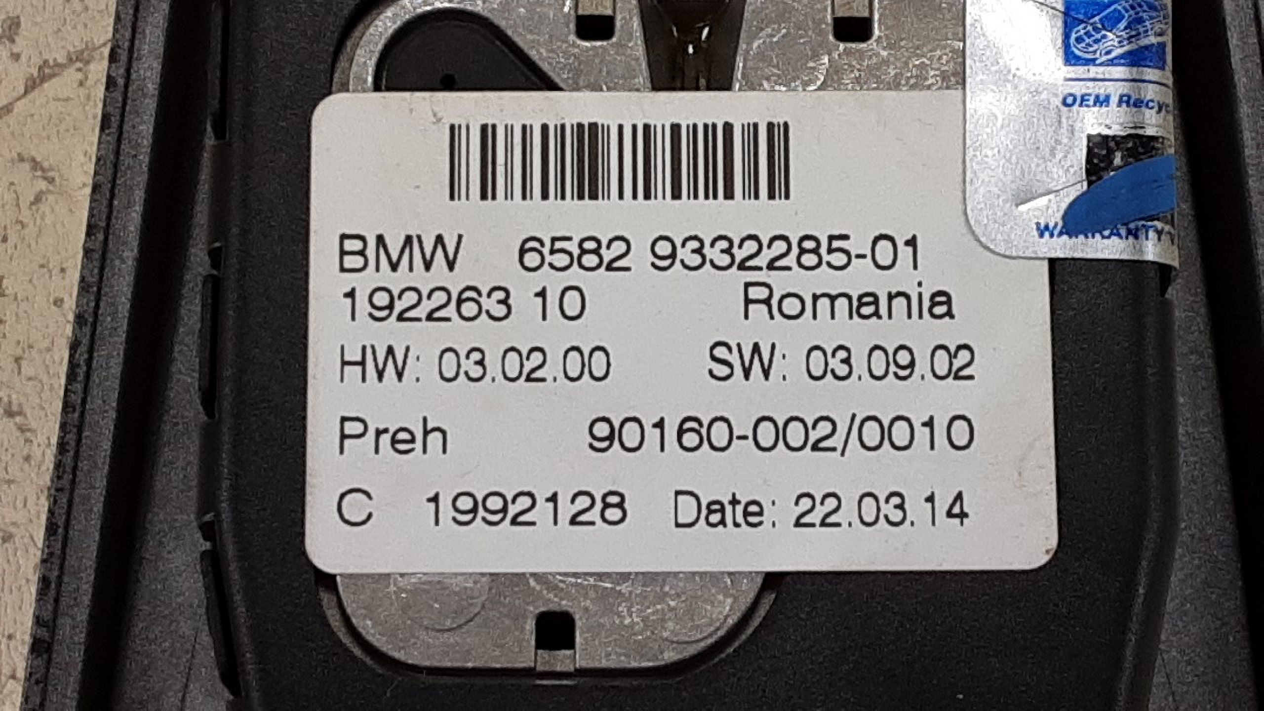 Pre-Owned 2013-2018 BMW 320i Info Media Radio Navigation Control Panel OEM LKQ (Good)