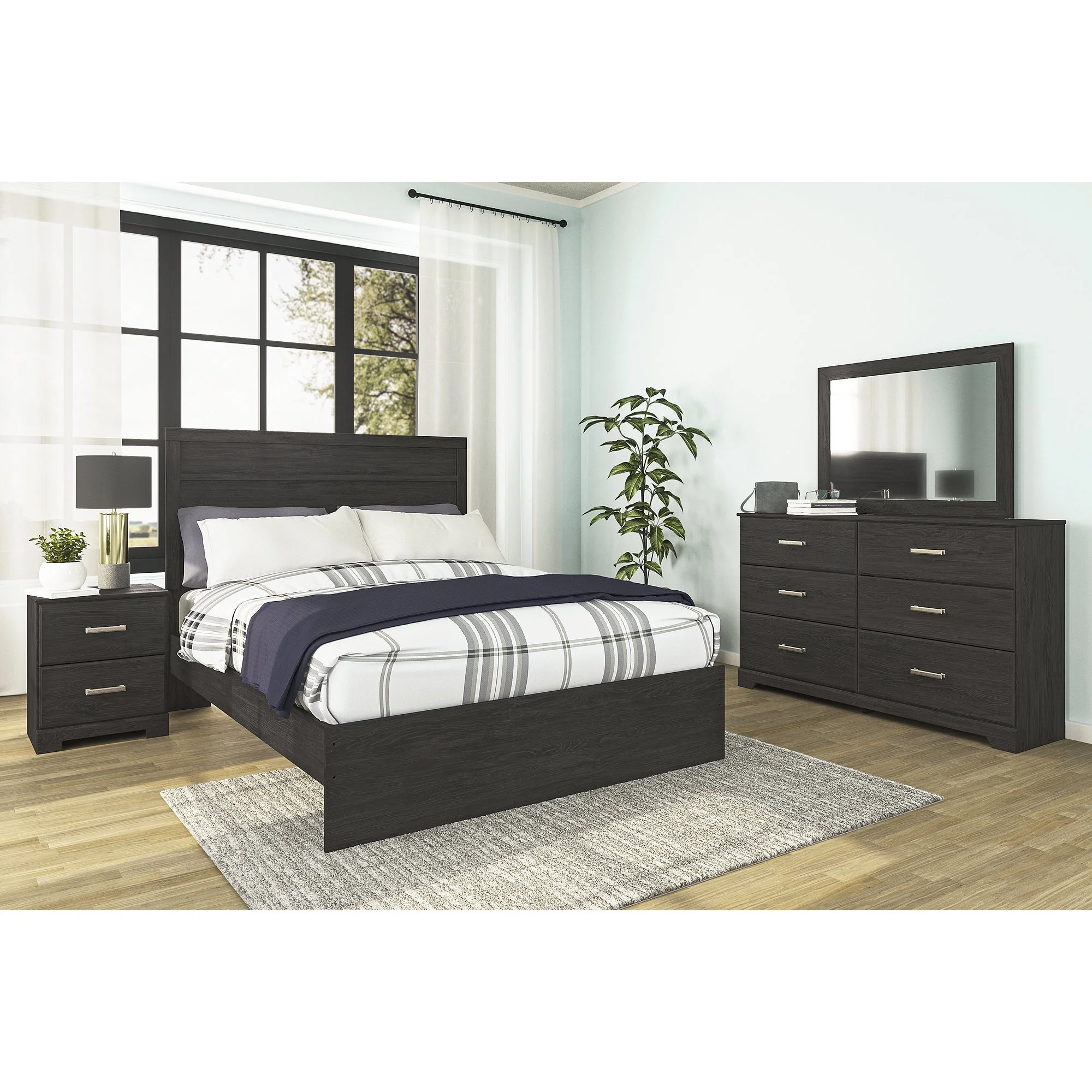 Signature Design by Ashley Casual Belachime 2 Drawer Nightstand, Black