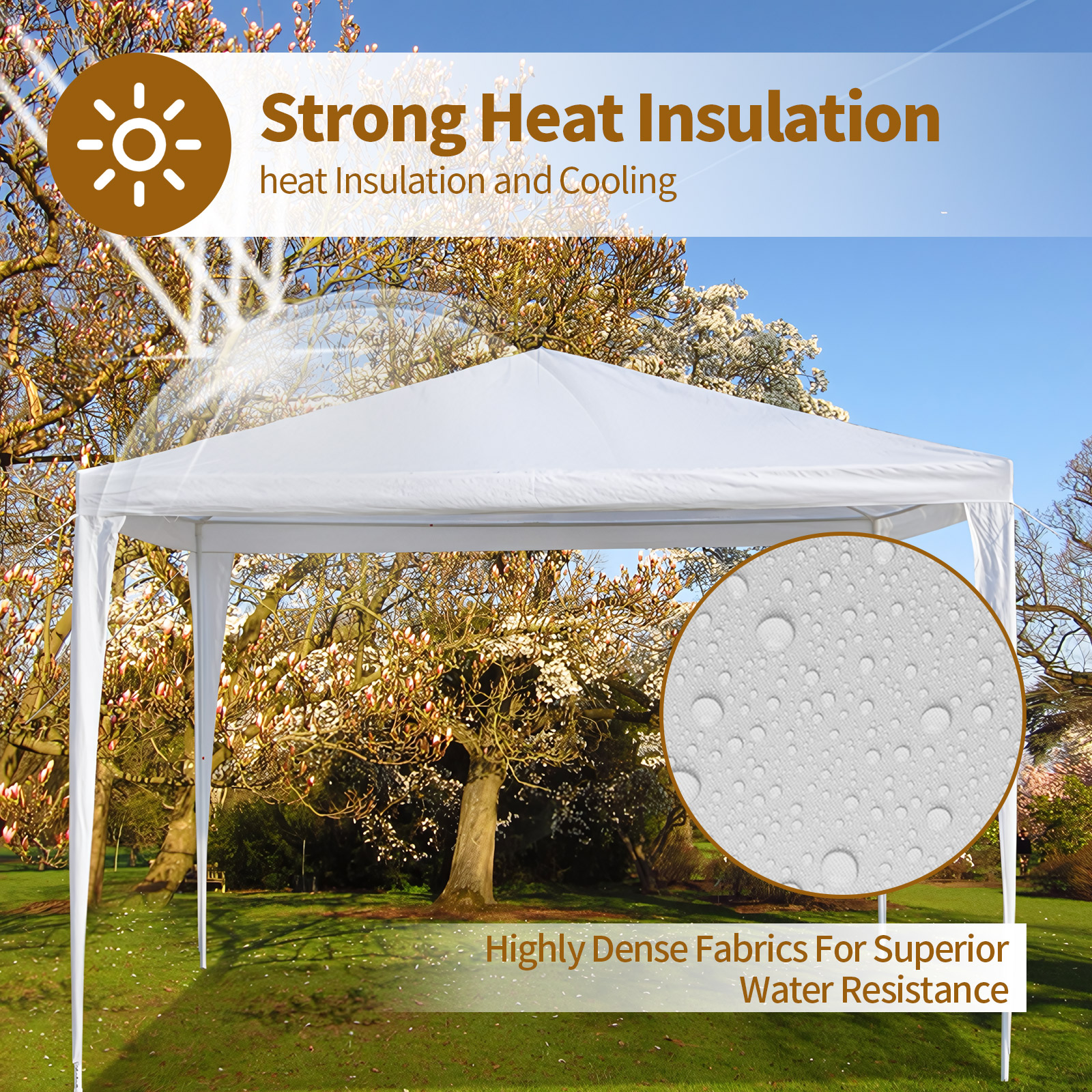 SYTHERS 10 x 10 FT Outdoor Party Tent, Heavy Duty Canopy Waterproof BBQ Backyard Gazebo