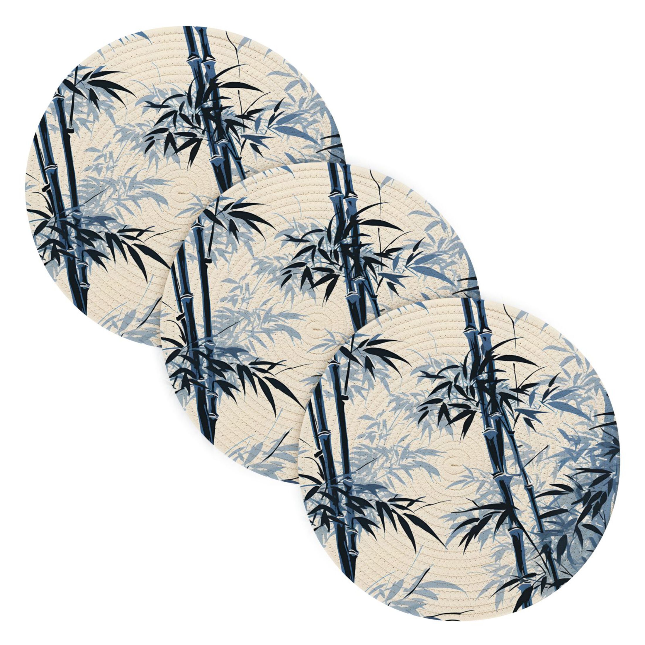 Bamboos 3 PCs Pot Holders Trivets Kitchen 15