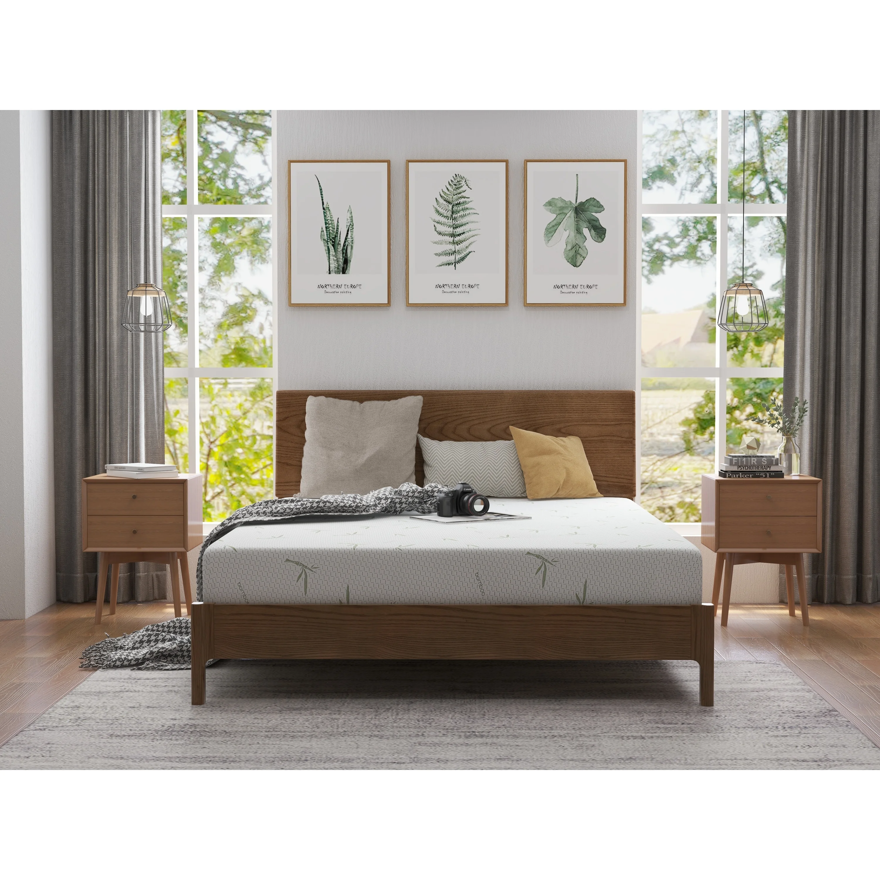 iululu 8 Inch Memory Foam Mattress in a Box for Kids with Breathable Bamboo Cover, Medium Firm Green Tea Gel Mattress for Bunk Bed Twin