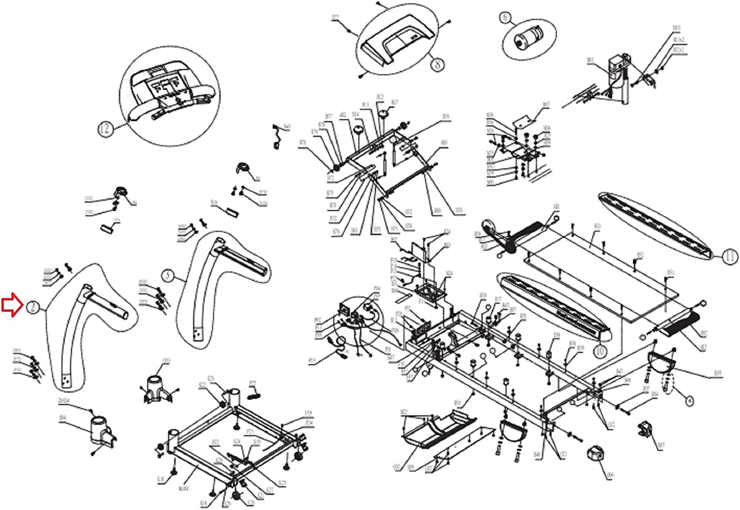 Left Console Mast Set 1000112585 Works W Hori.zon Fitness Livestrong Treadmill