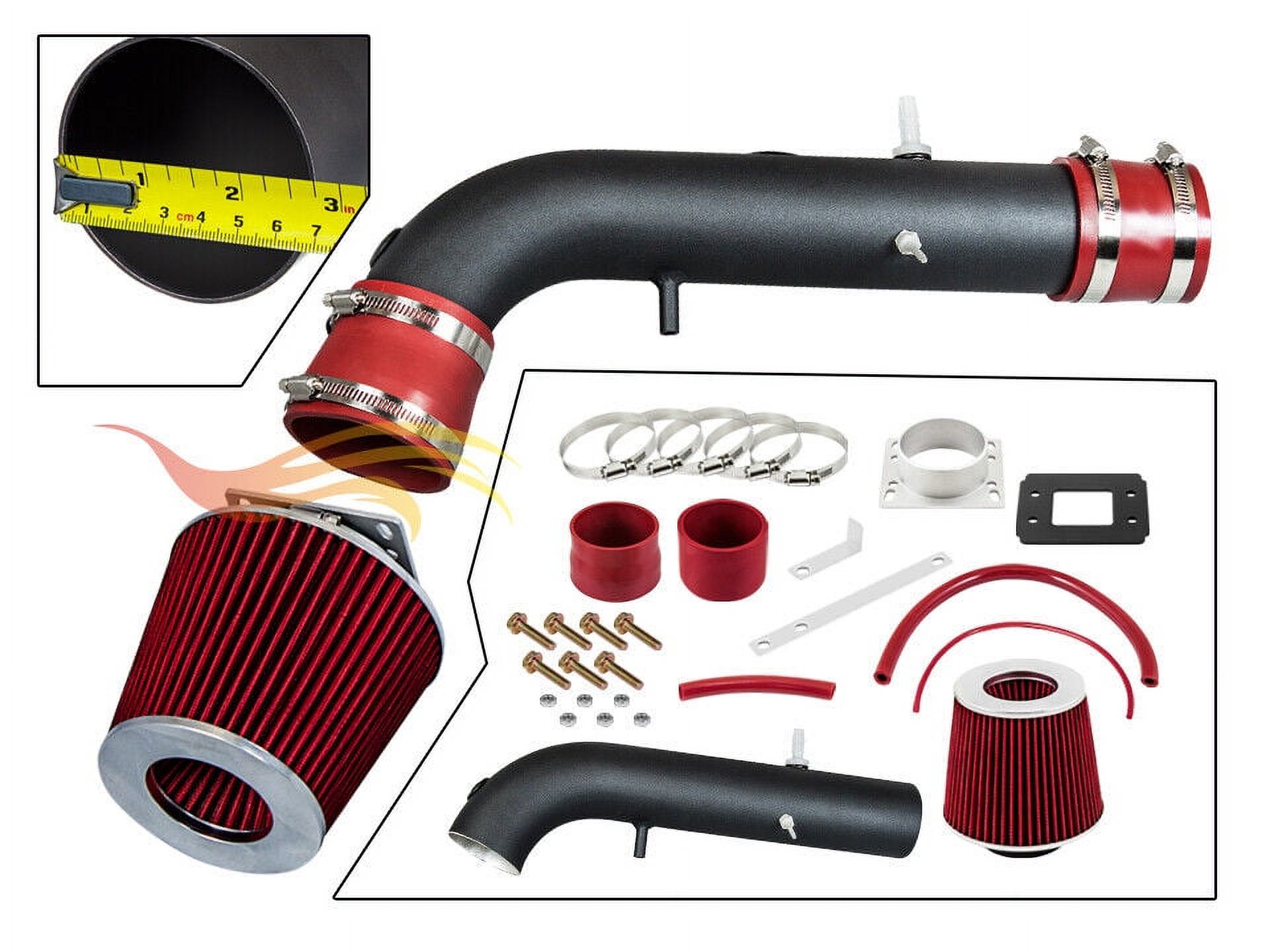 RW SERIES - MATTE BLACK PIPE RED - SHORT RAM INTAKE Compatible For 96-99 TOYOTA 4RUNNER / TACOMA