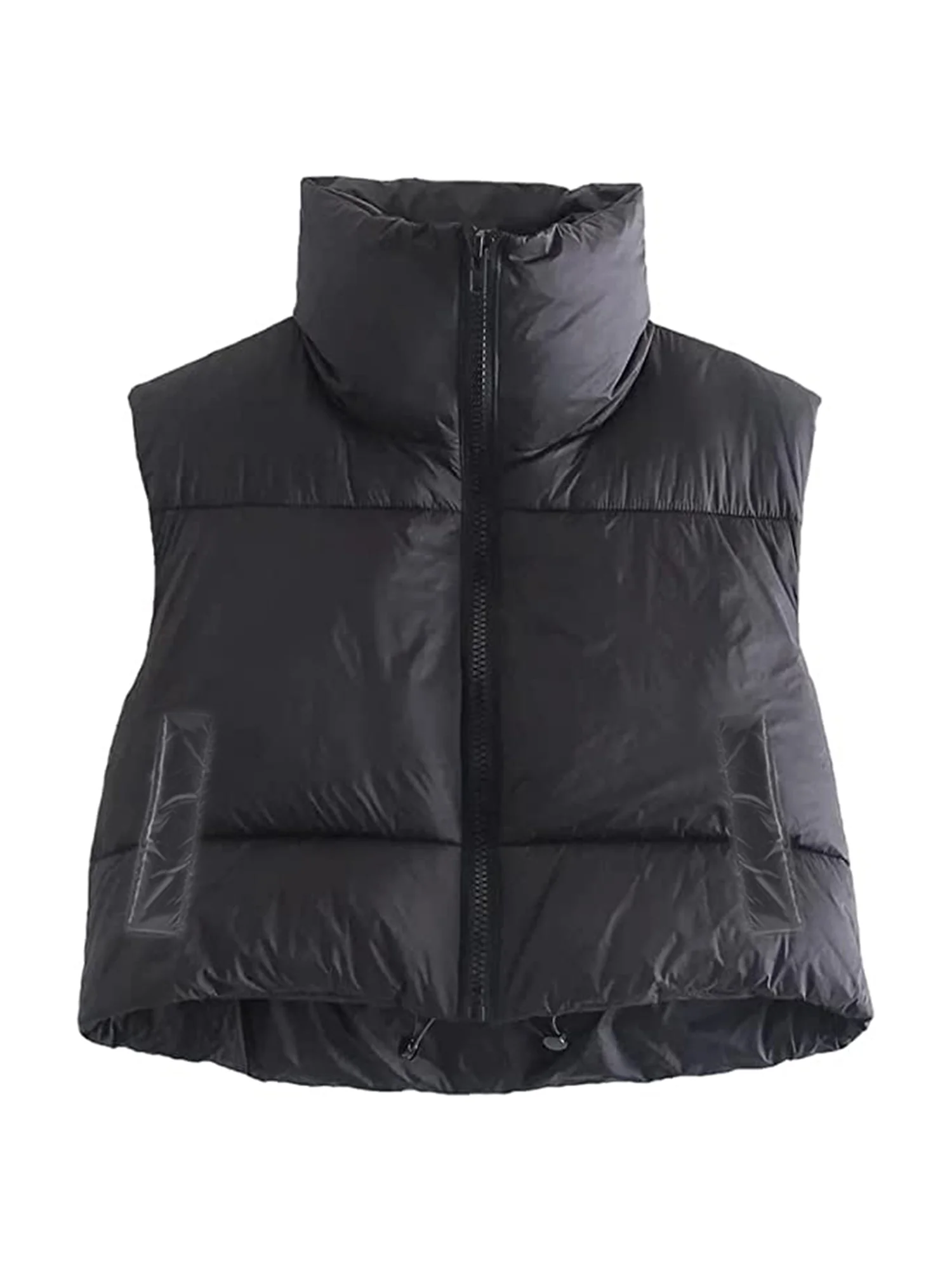 Pinkdeer Women Puffer Vest Jackets Waistcoat Sleeveless Zipper Lightweight Quilted Down Cropped Padded Gilet Jacket Coat