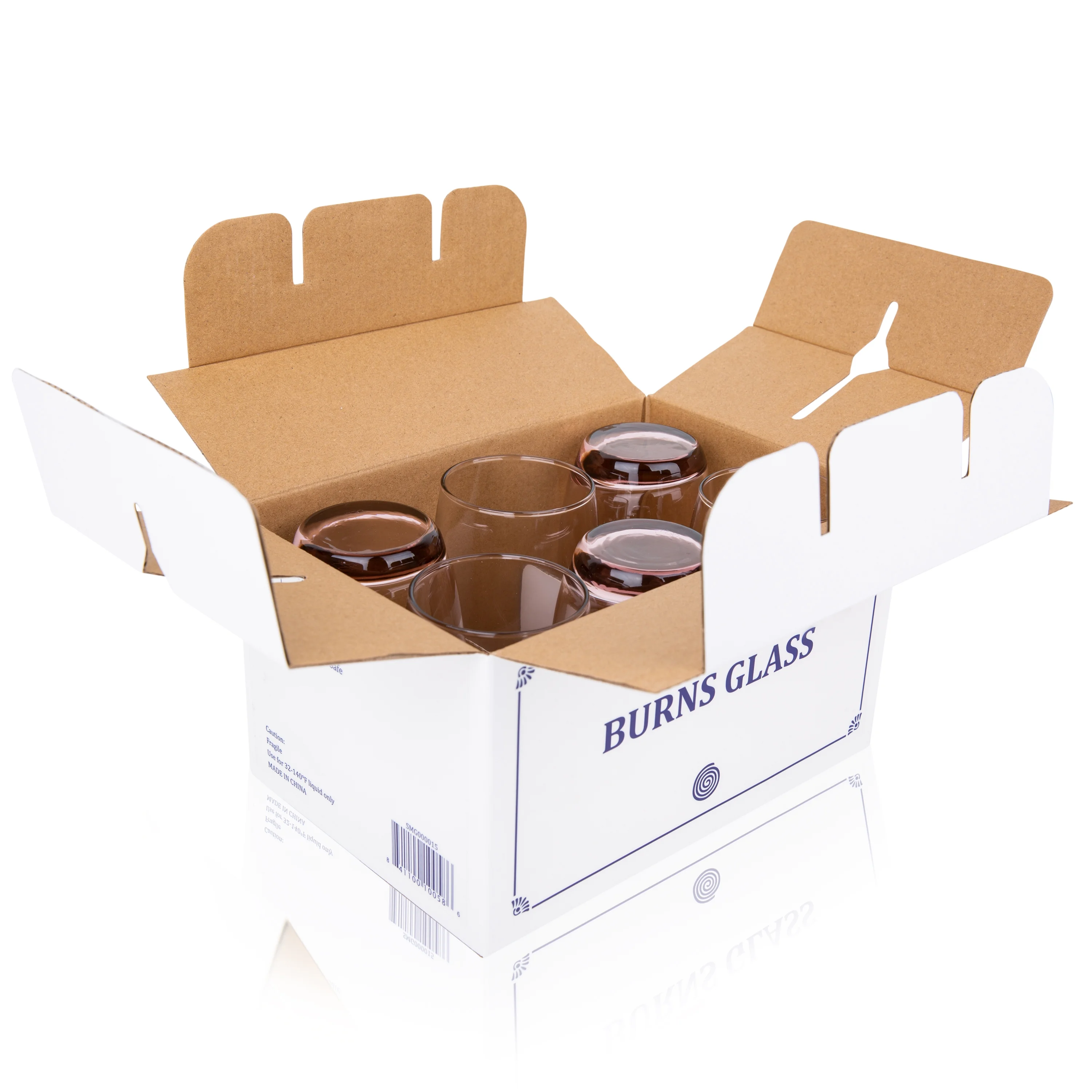 Burns Glass Italian Style Lavender Beverage Glasses 13 oz Actual Purple Glass Heavy Base  (Set of 4)