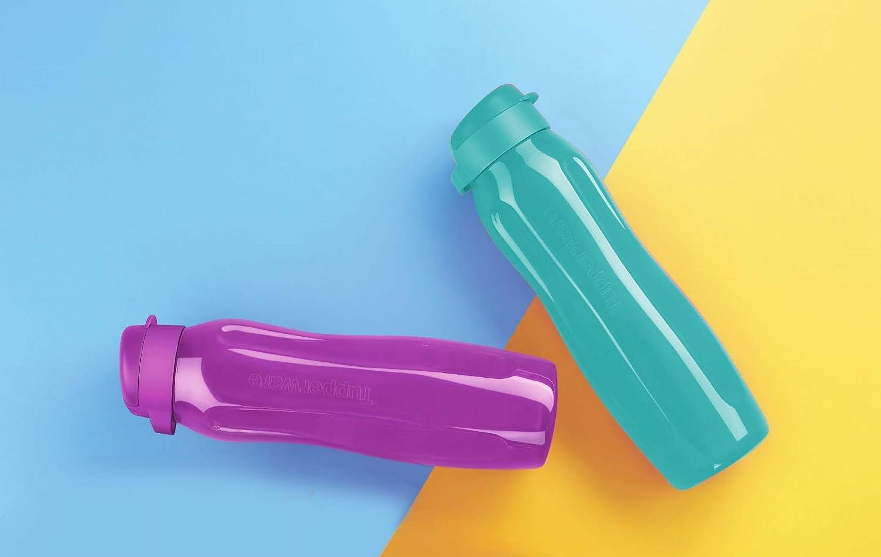 Tupperware Aquaslim Bottles 1L, Set of 2 - Multi Colors