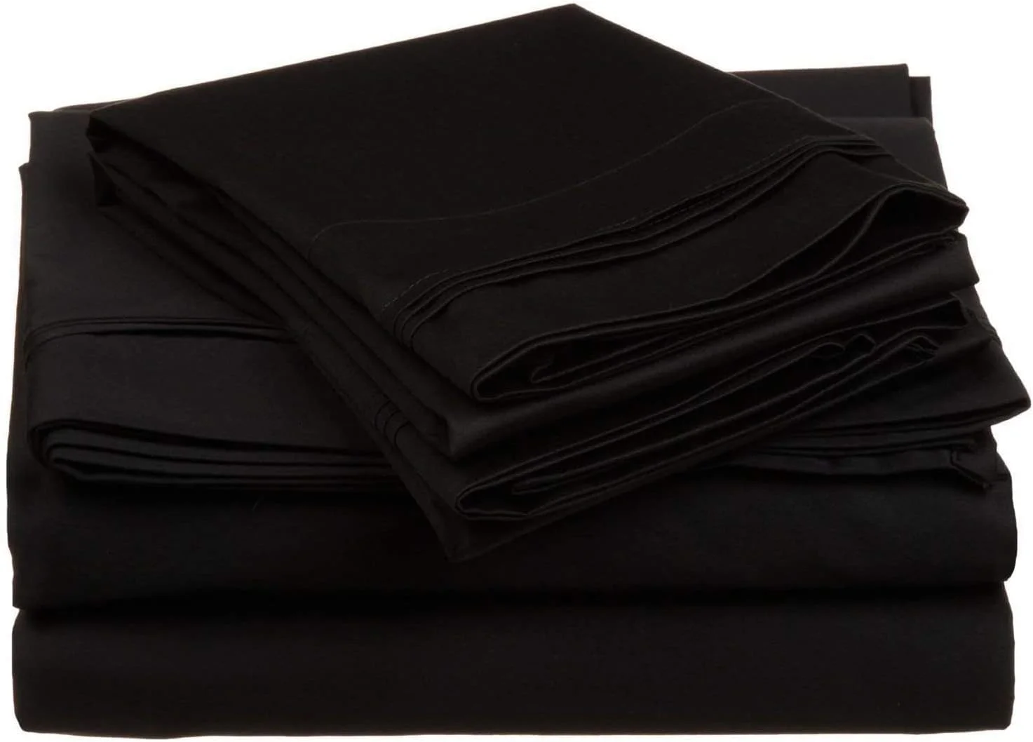 Sleeper Sofa Bed Sheet Set - Queen Black Solid Solid Sofa Bed Sheets - 100% Cotton 600 Thread Count Sofa Sheets - Sleeper Sofa 4 PC's Sheet Set - Sleeper Sofa Sheets - 5