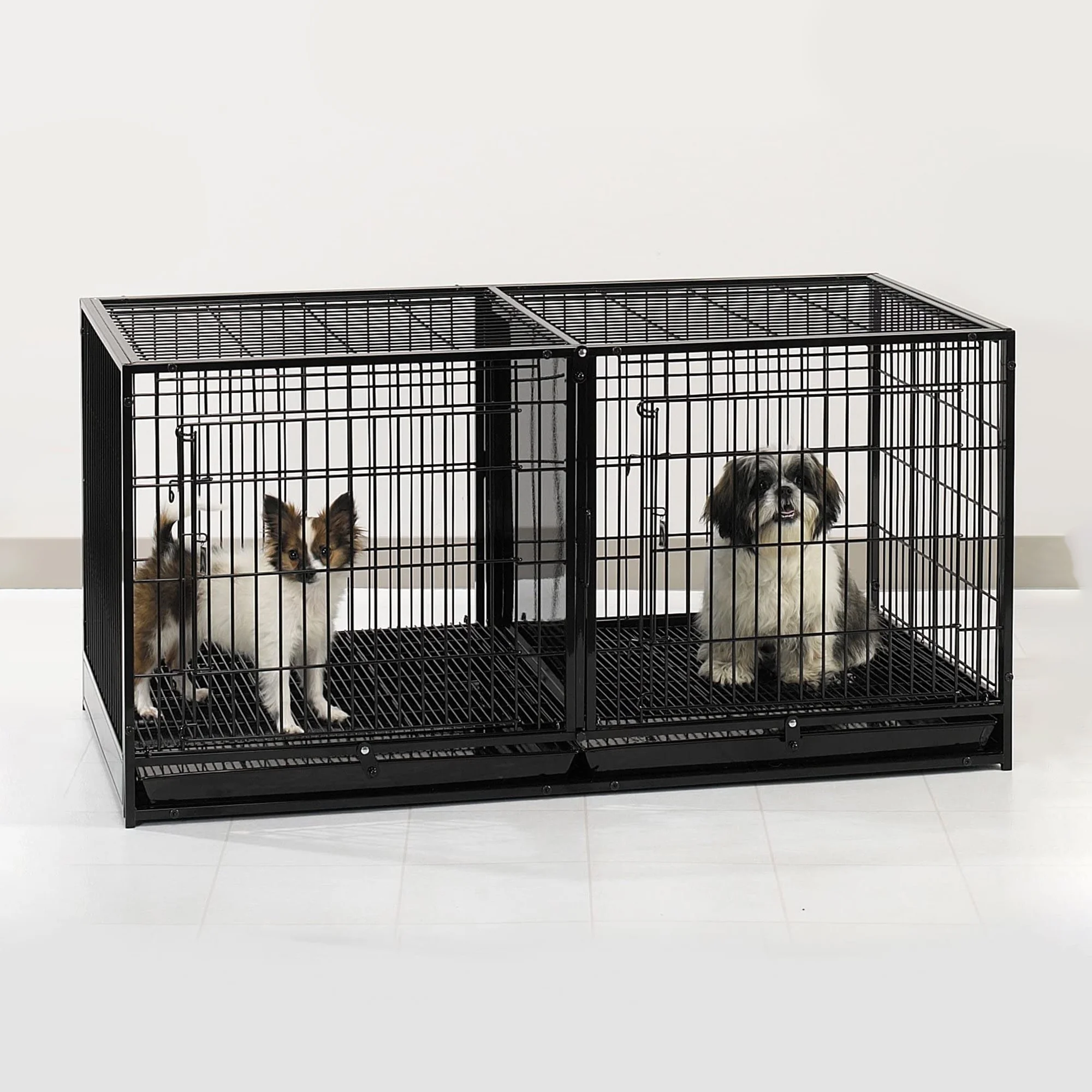 Pro Select Steel Modular Cage with Plastic Tray, Black