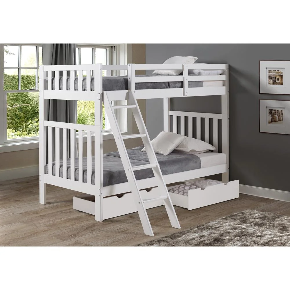 Aurora Twin Over Twin Bunk Bed, White