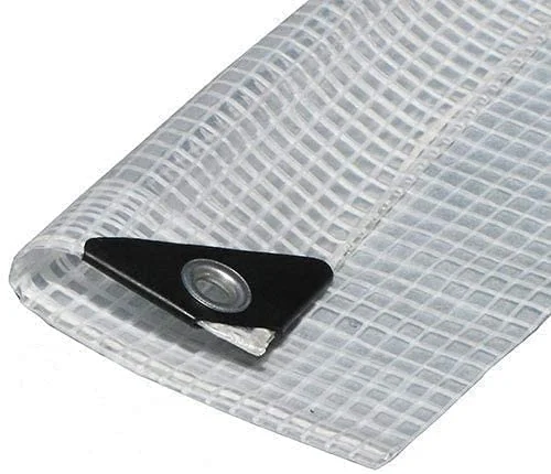 Clear Heavy Duty Clear See-Through Tarp Fiber Reinforced (14 Mil Poly Tarp) (9' X 12')
