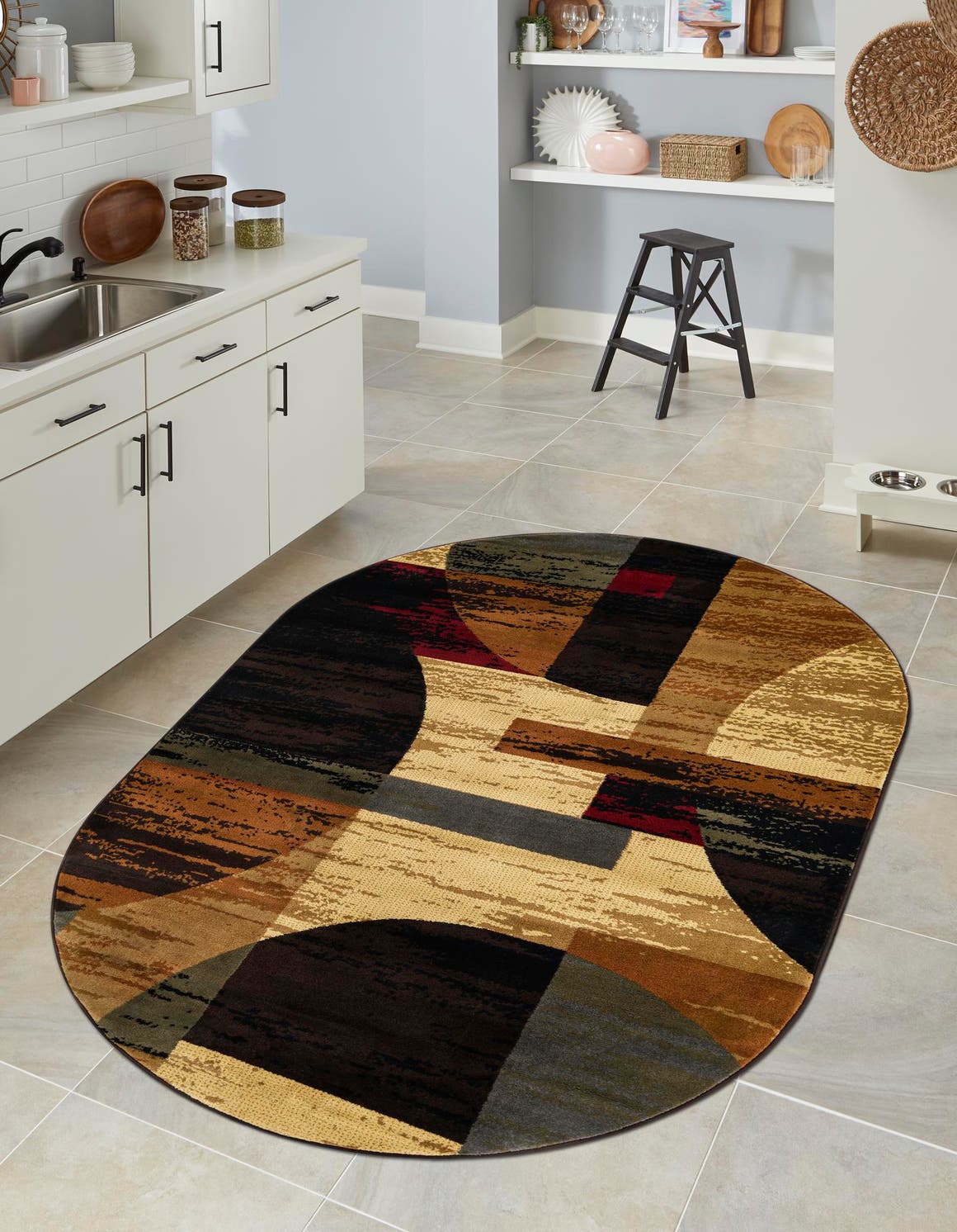 Unique Loom Stormio Cafe Rug ,Oval,5' 3