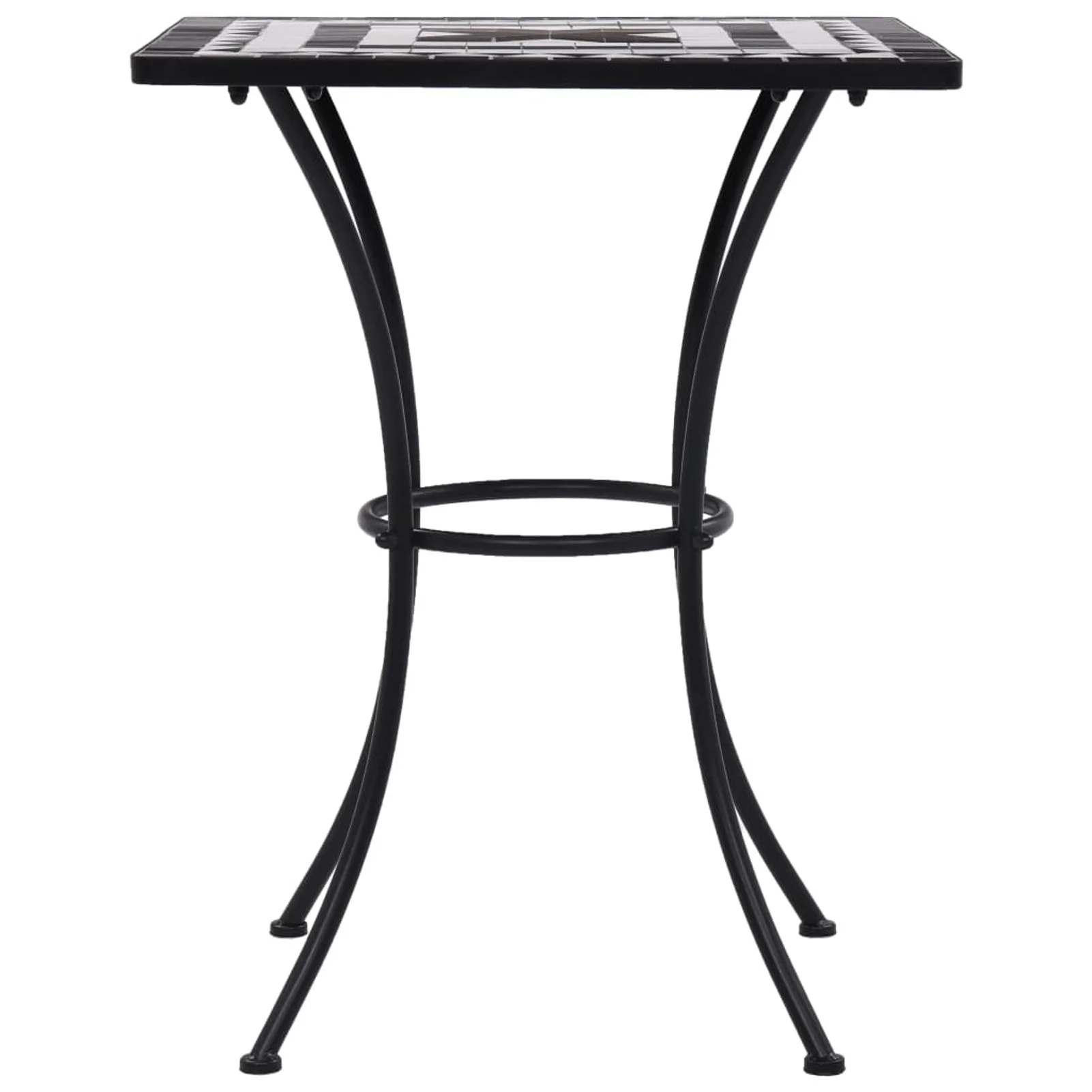 Suzicca 3 Piece Bistro Set Ceramic Tile Black and White