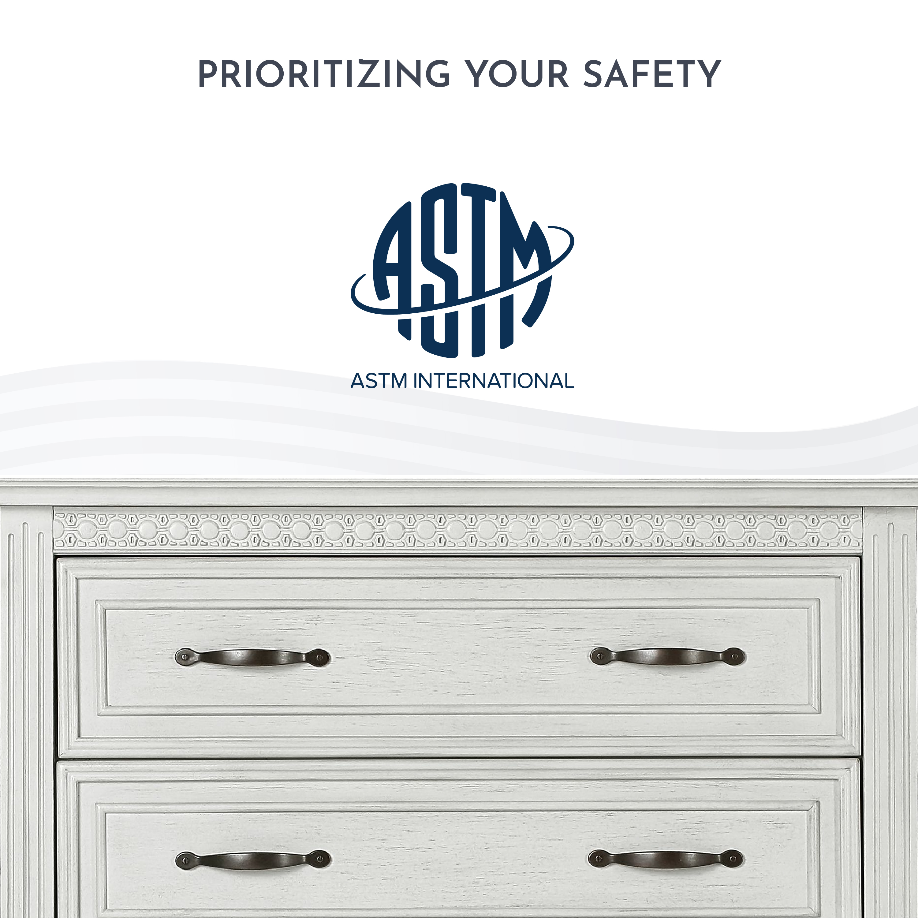 Evolur Madison Tall Chest, Antique Grey Mist, 5 Spacious Drawers