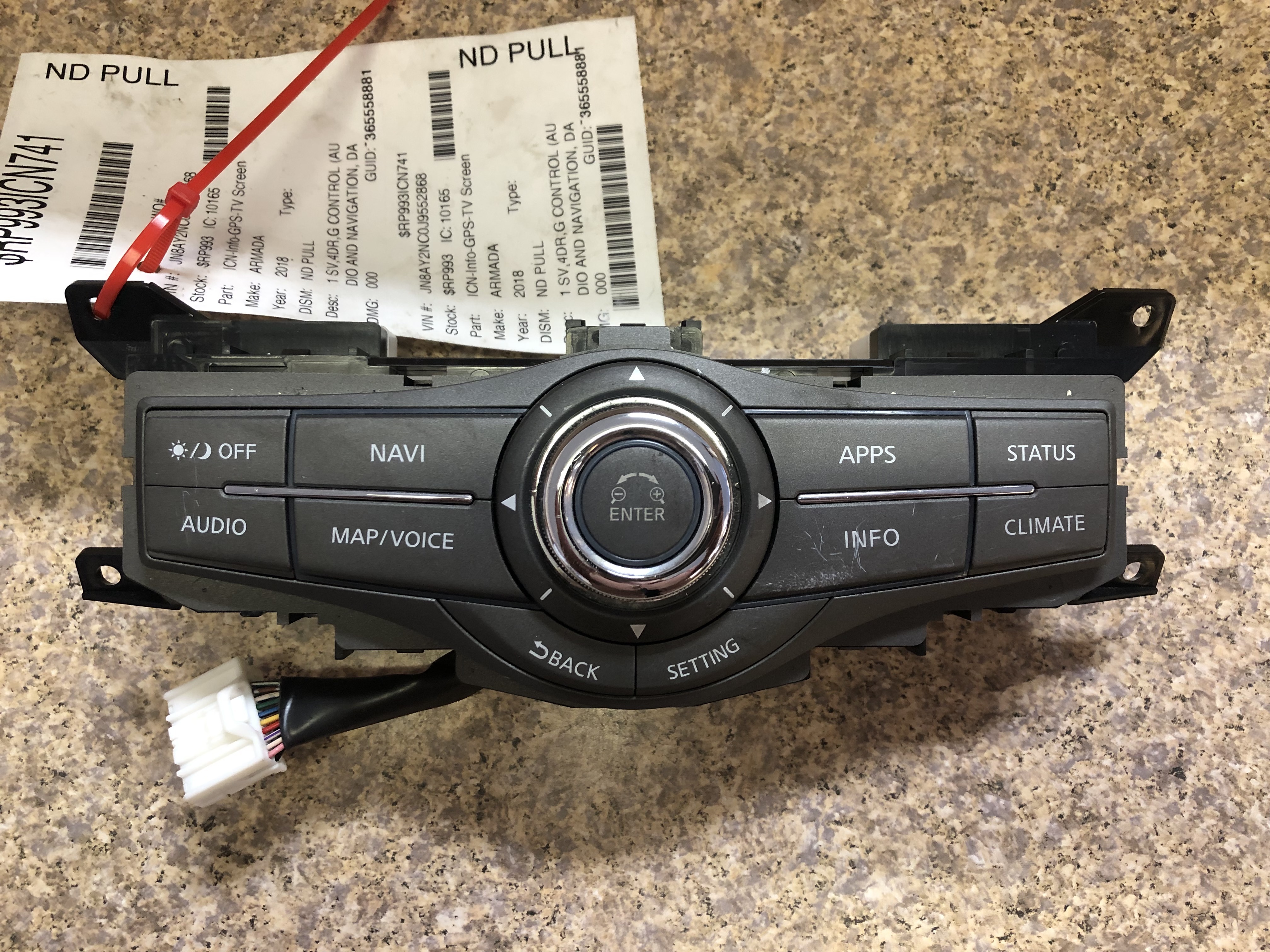 Pre-Owned 18-20 Nissan Armada Information Control Panel w/ Navigation Dash Mounted OEM LKQ (Good)