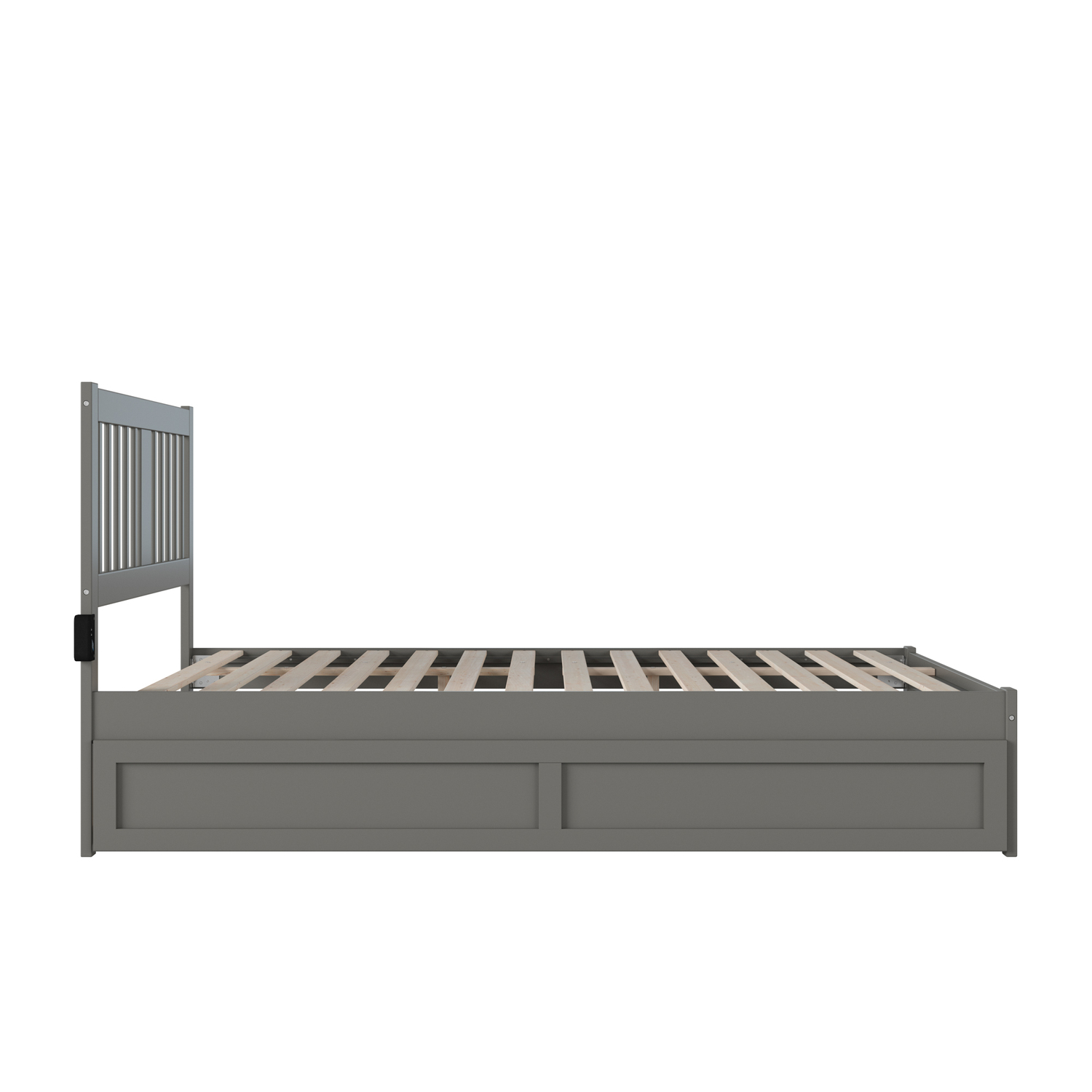 AFI Tahoe Queen Wood Spindle Bed and Trundle with USB Charger in Gray