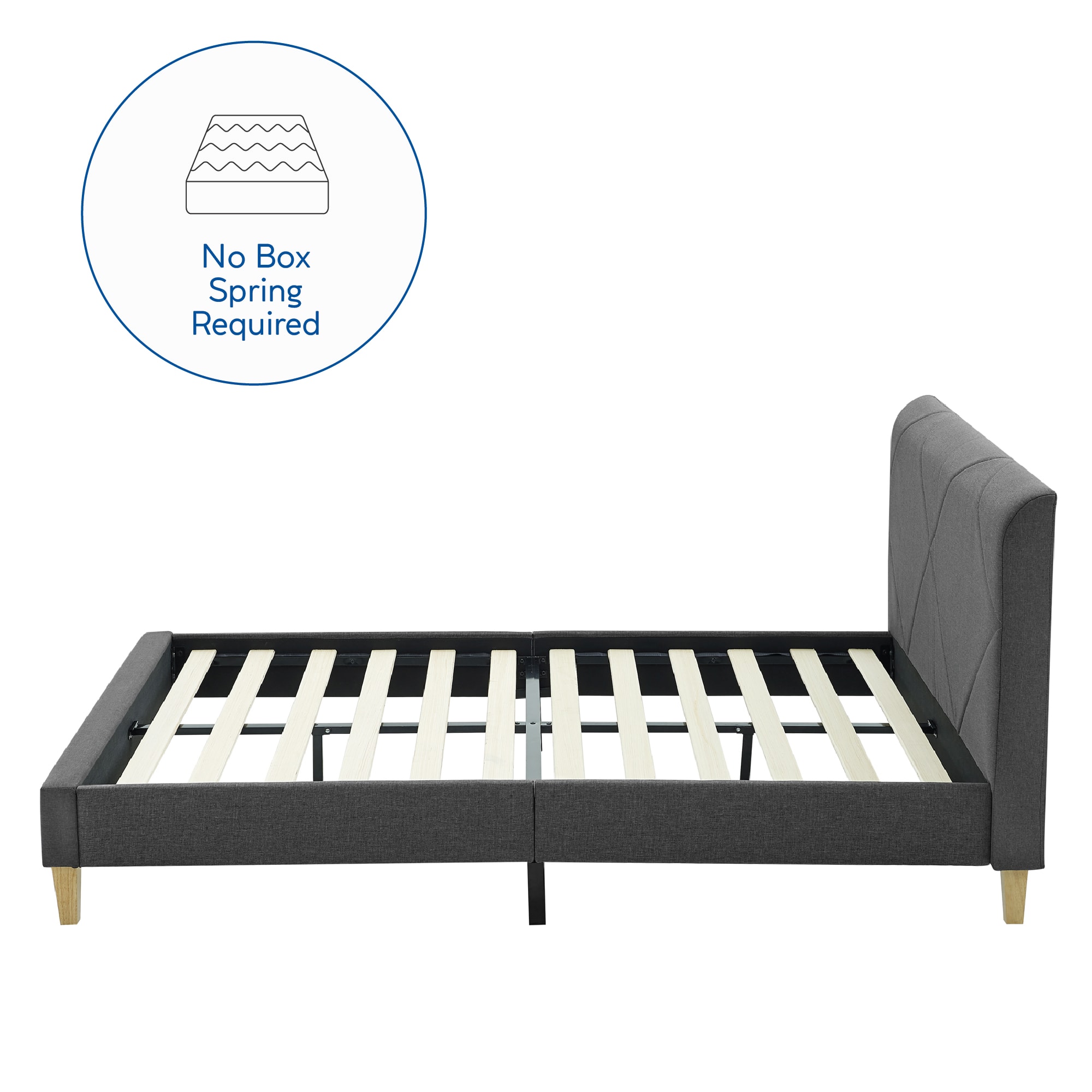 Modern Sleep Linville Upholstered Bed, Full, Grey