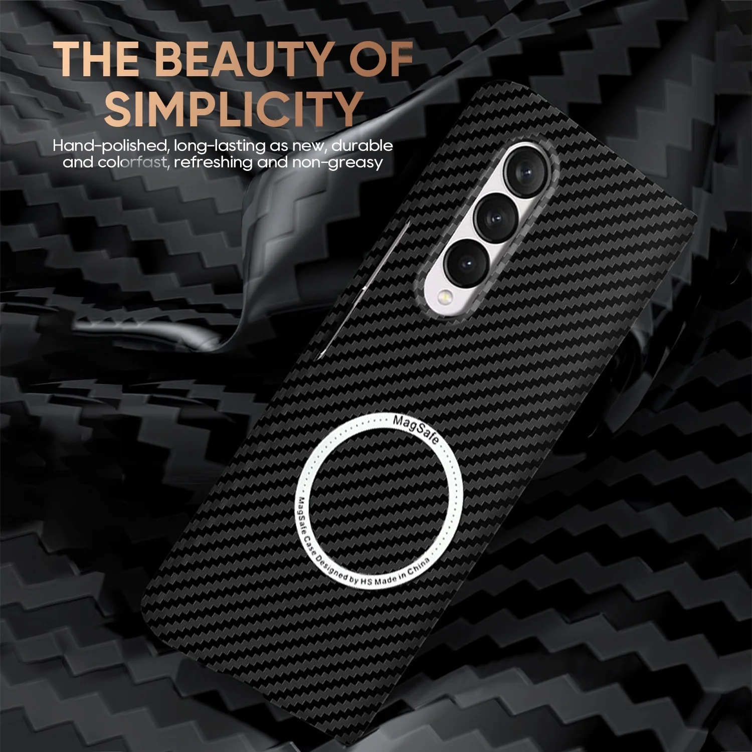 TECH CIRCLE Magnetic Phone Case for Samsung Galaxy Z Fold 5 Compatible for Magsafe, Slim Carbon Fiber Shockproof Protective Case Built-in Magnet Circle for Samsung Galaxy Z Fold 5 7.6