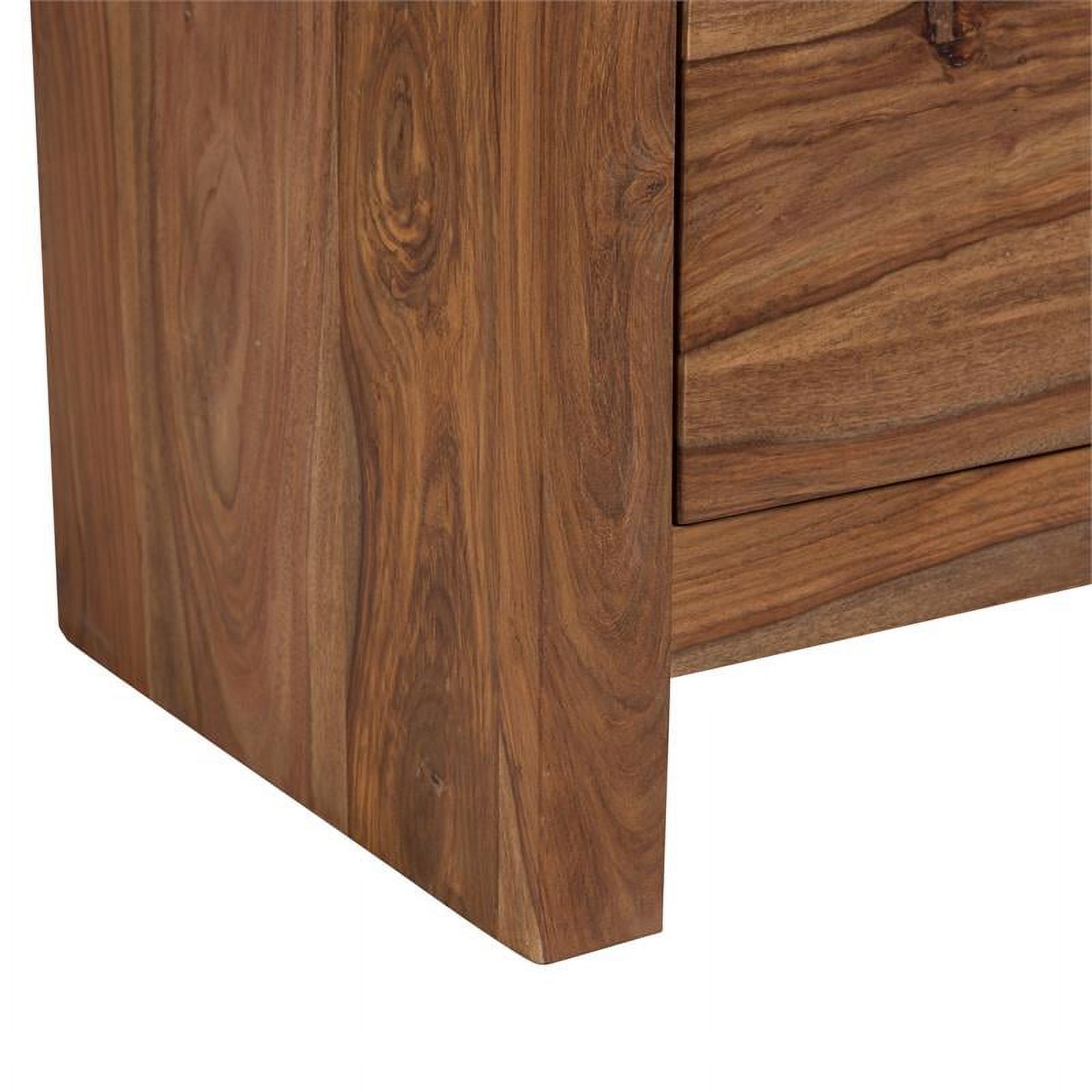 Avalon Mid-Century Modern Sheesham Wood 2 Drawer Nightstand