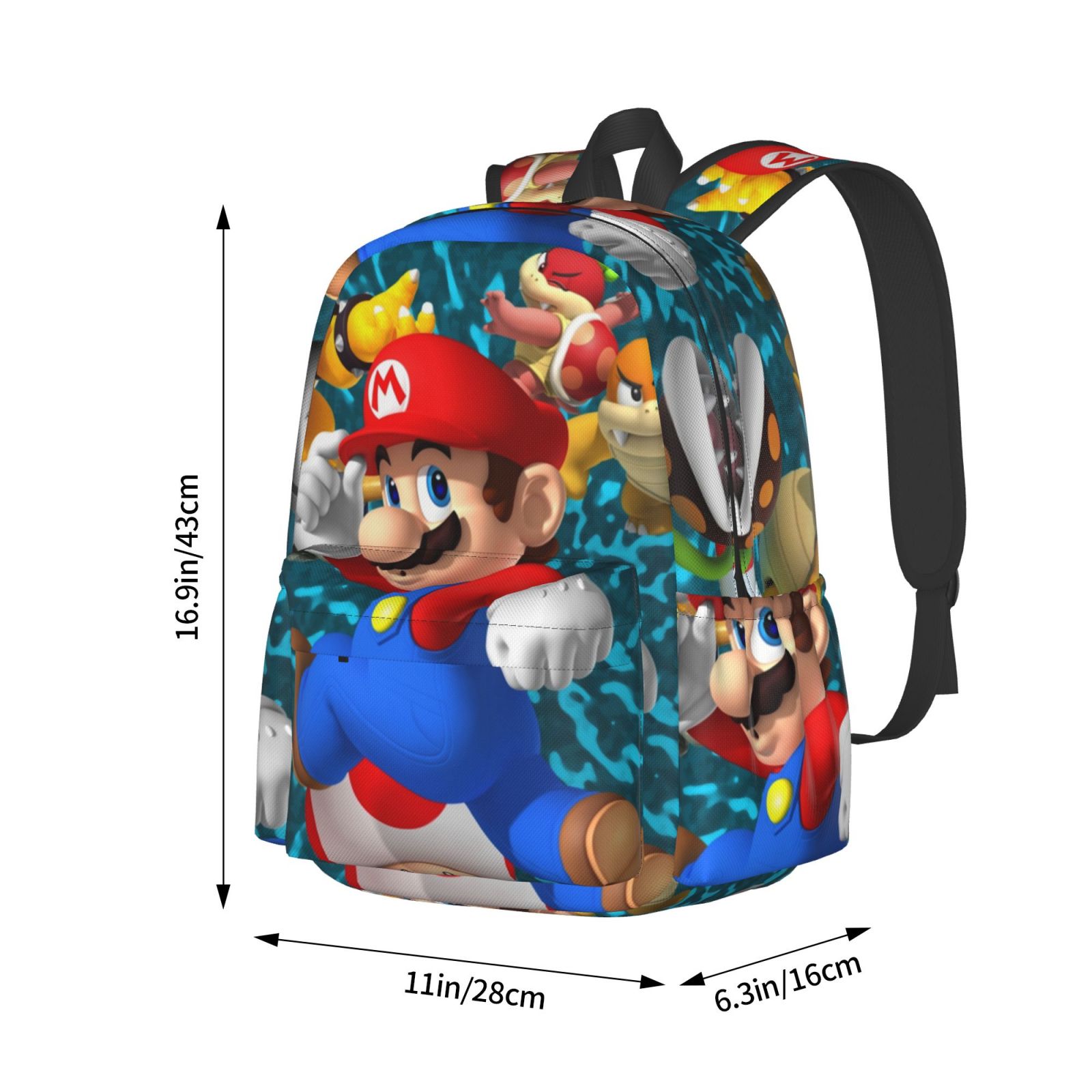 Super Mario Brothers Backpack Laptop Daypack School Shoulders Knapsack Girls Boys Travel Bookbag Unisex Large Capacity Satchel