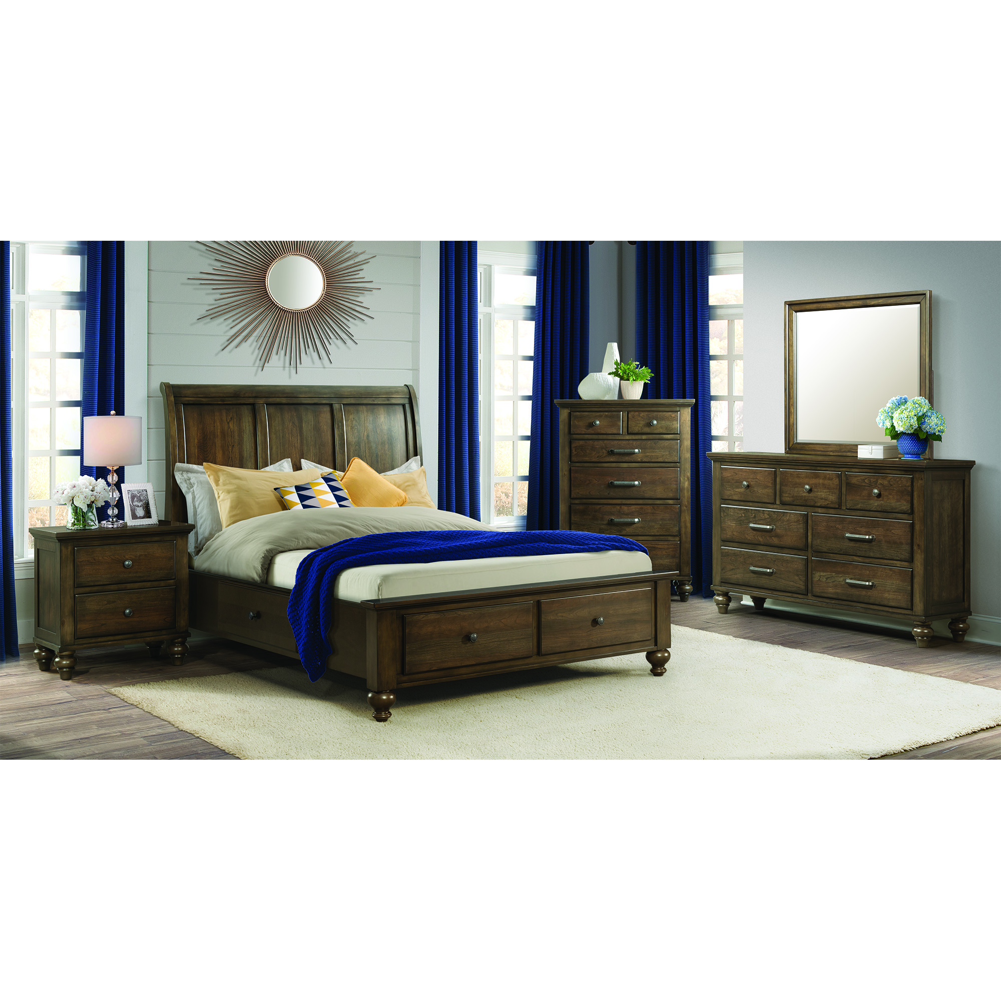 Picket House Furnishings Channing Queen 4-Drawer Platform Storage 6PC Bedroom Set