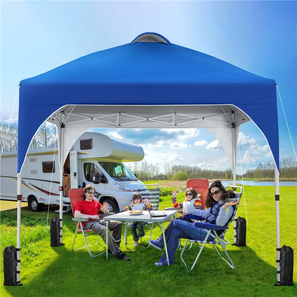 Topeakmart 8x8ft Pop Up Canopy Tent with Roller Bag, Blue