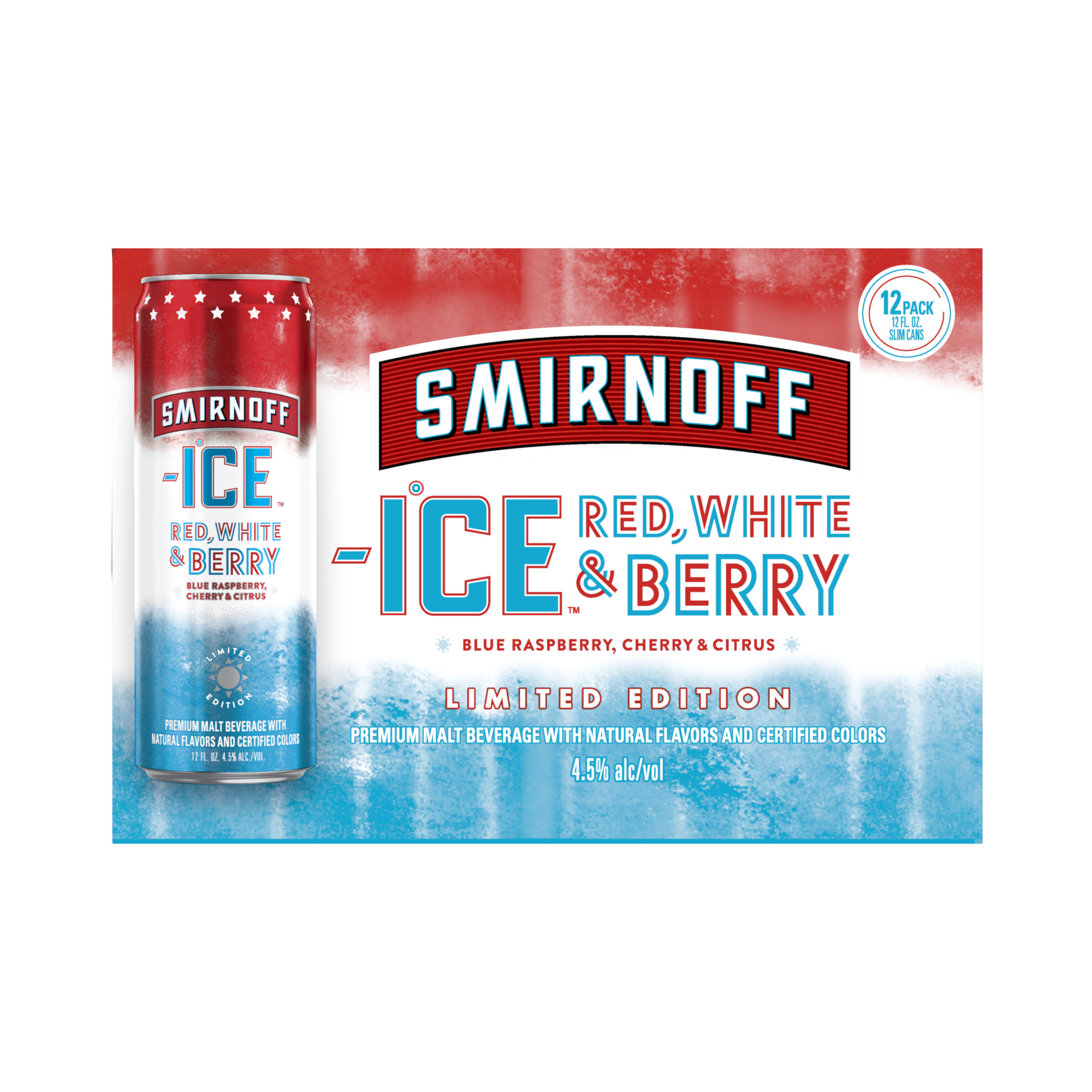 Smirnoff Ice Red White & Berry Sparkling Drink, 12oz Cans, 12pk