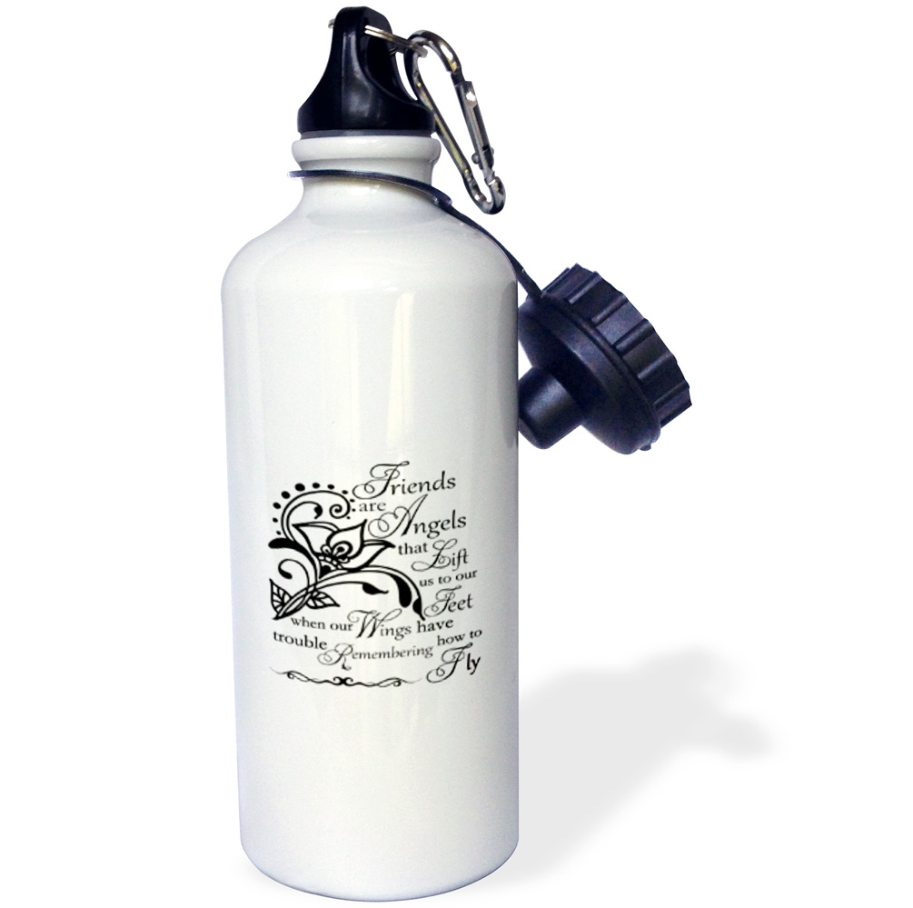 3dRose Quote - Friends - Water Bottle, 21-ounce