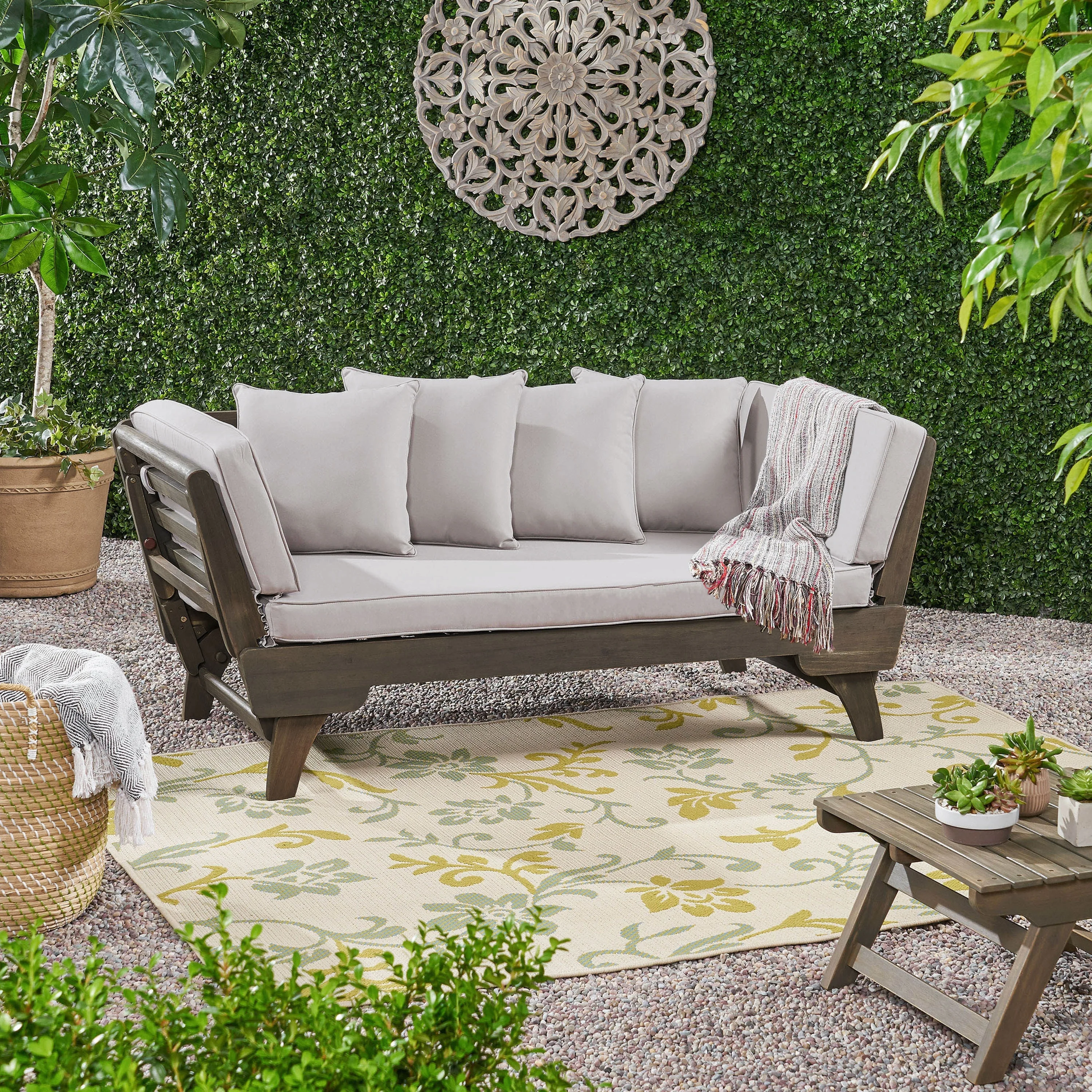 Christopher Knight Home Ottavio Outdoor Daybed with Cushions by Dark Teal 3