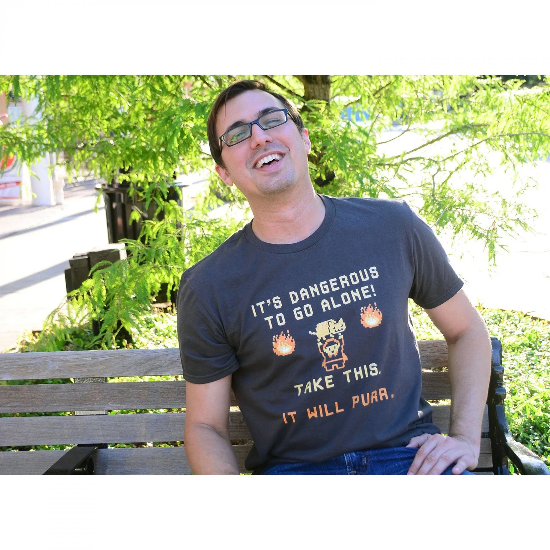 The Legend of Zelda It's Dangerous to Go Alone Nyan Cat T-Shirt-3XLarge