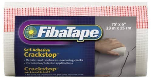 FibaTape FDW6568-U Glass Mesh 6 inches by 75-Feet Wall Repair Fabric/Self Adhesive, White