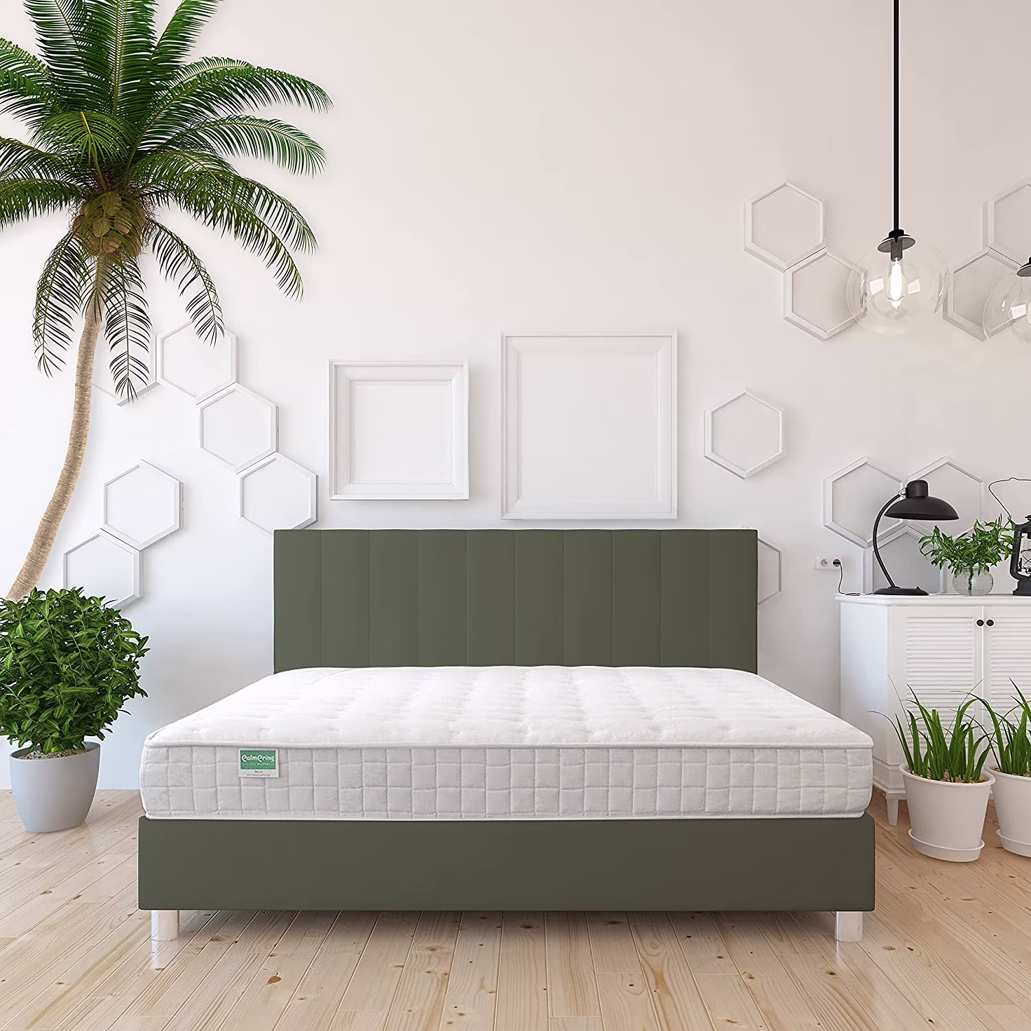Palmpring Organic Kochi Twin Mattress - Organic Latex Coconut Coir 6” Medium Firm 2 Layer Comfortable Sleep Bed Dust Free