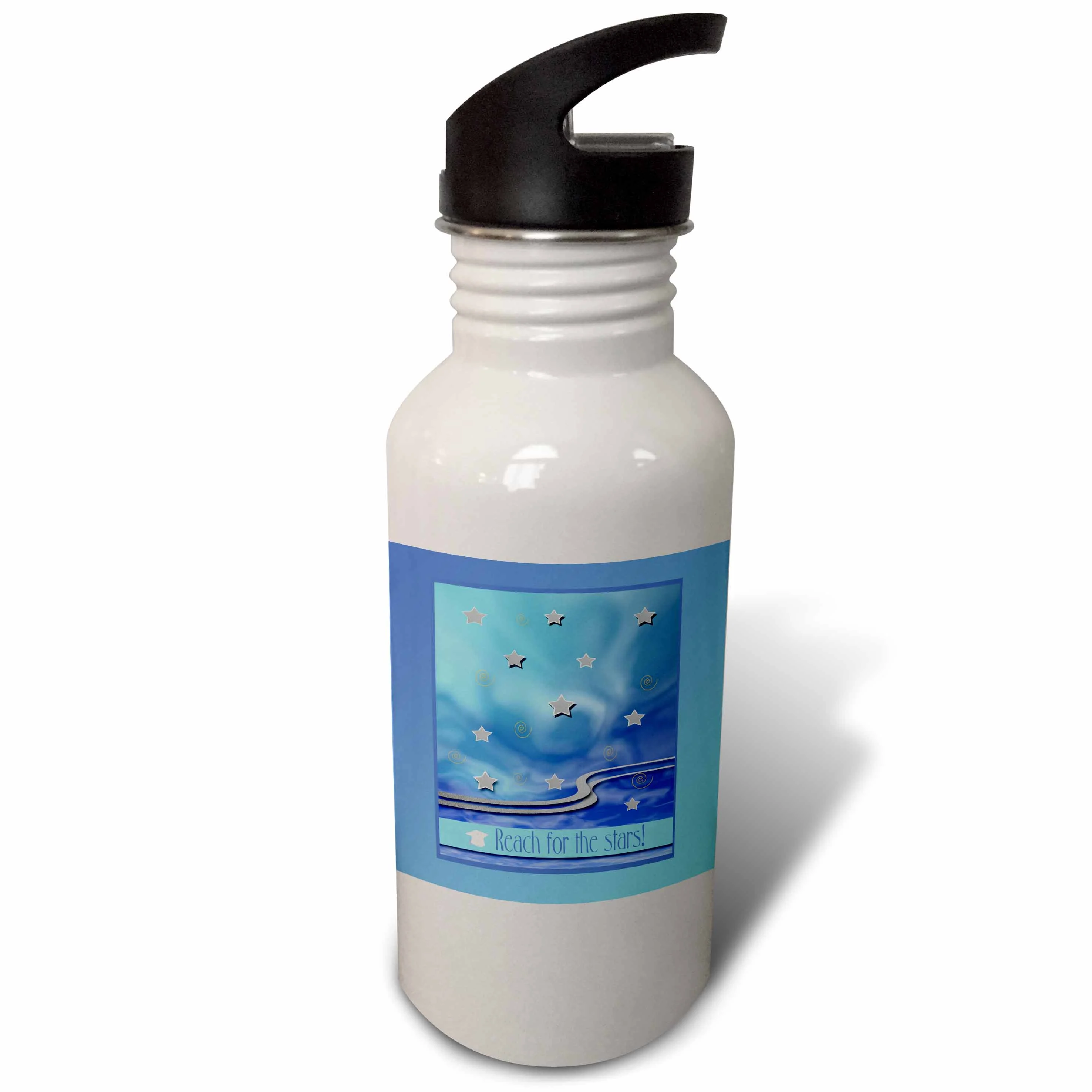 Reach for the Stars, Blue 21 oz Sports Water Bottle wb-172637-1