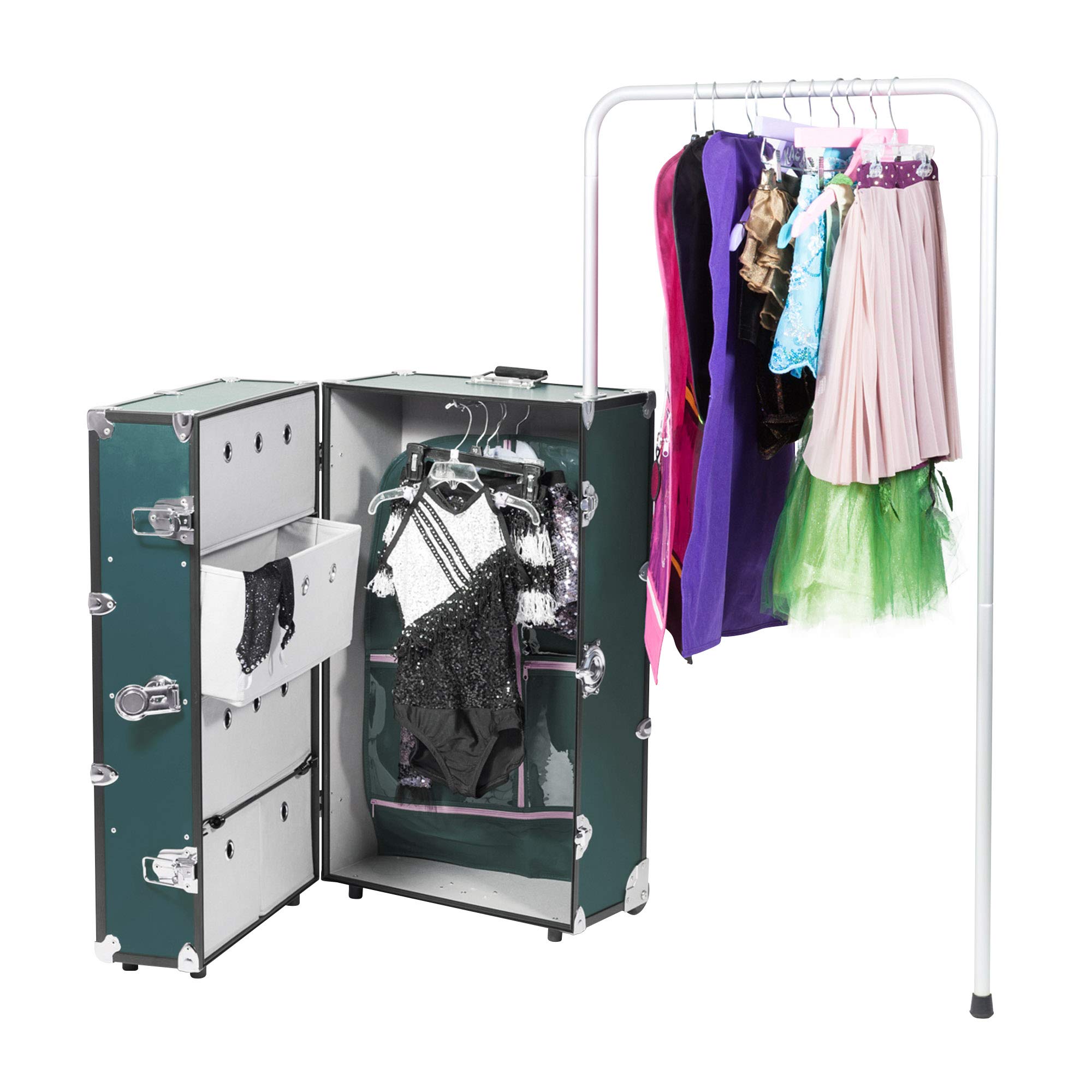 Rhino Trunk & Case Dance Star Wardrobe Travel Trunk with Mounted Wheels, Competitions, Recitals, & Long Trips 35