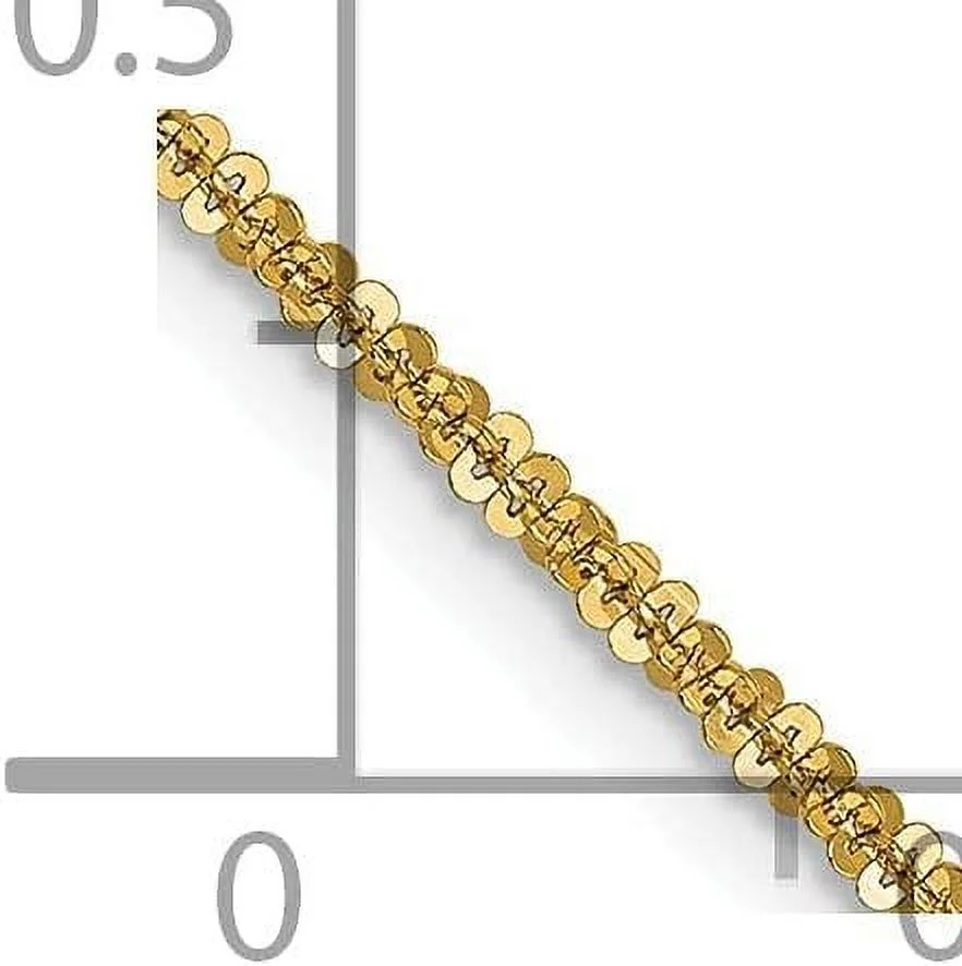 Solid 14K Yellow Gold 1.7mm Cyclone Chain - 16