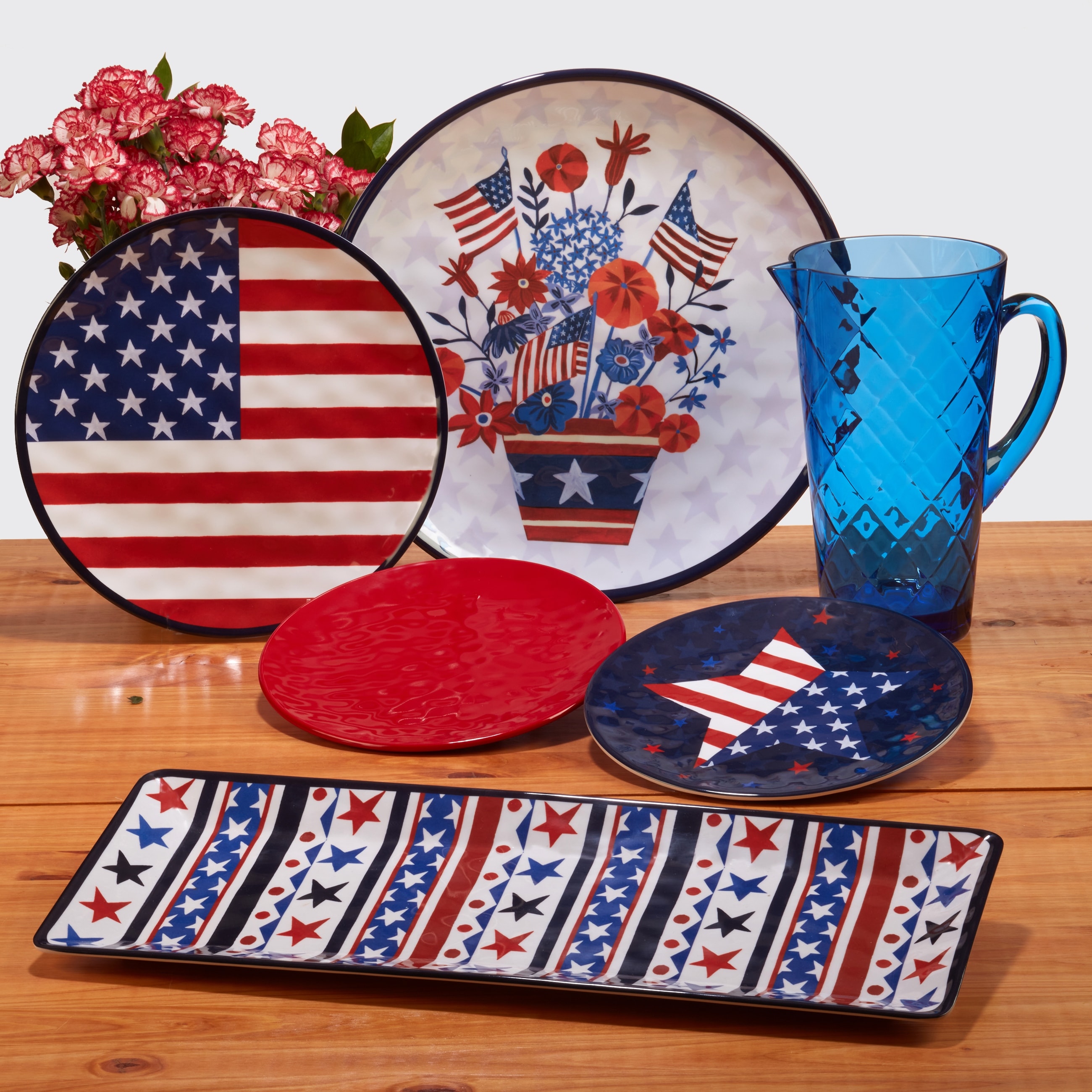 Certified International  Stars & Stripes 3-Piece Melamine Hostess/Serving Set
