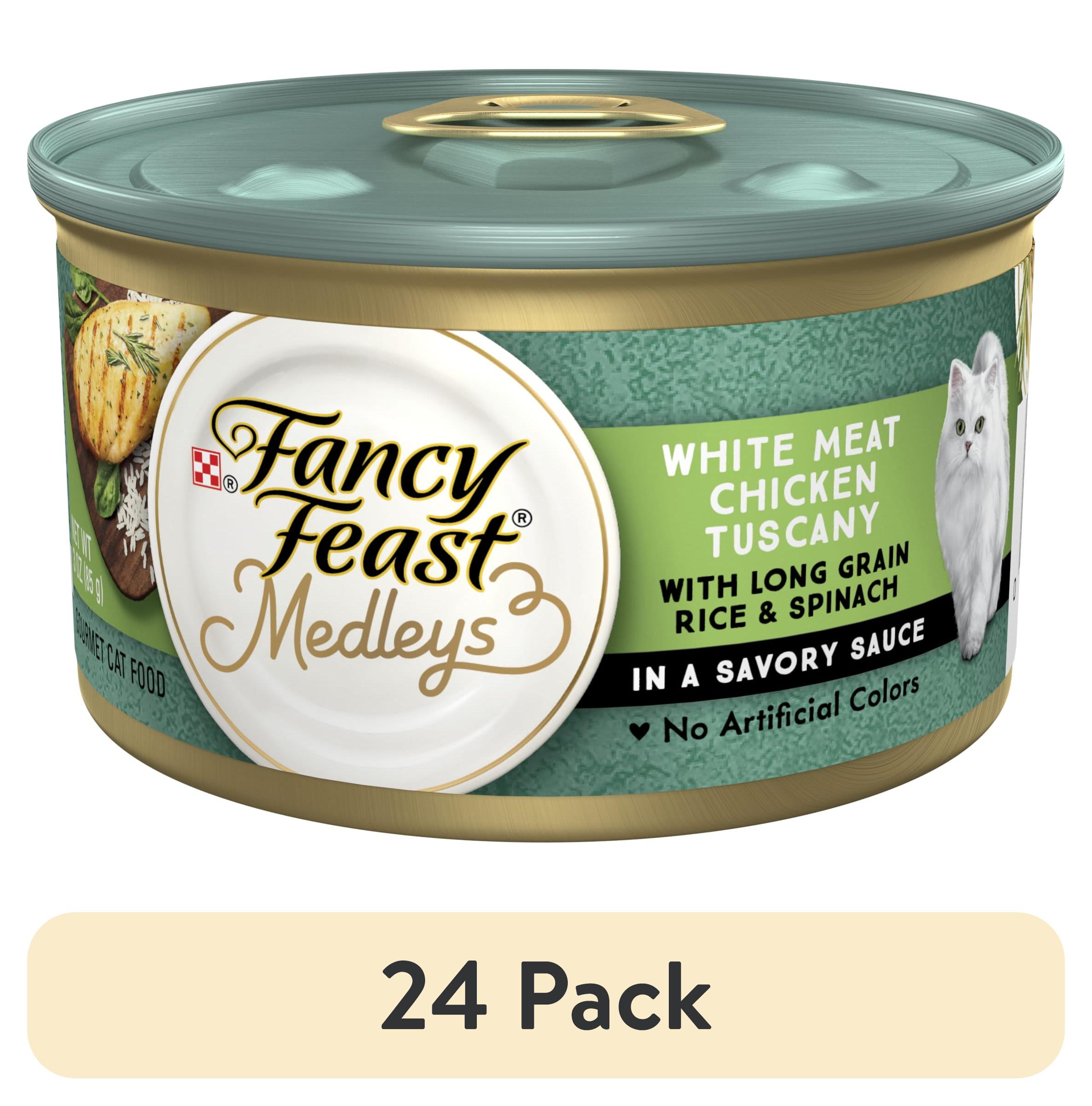 (24 pack) Purina Fancy Feast Medleys Wet Cat Food Chicken Tuscany Spinach, 3 oz Can