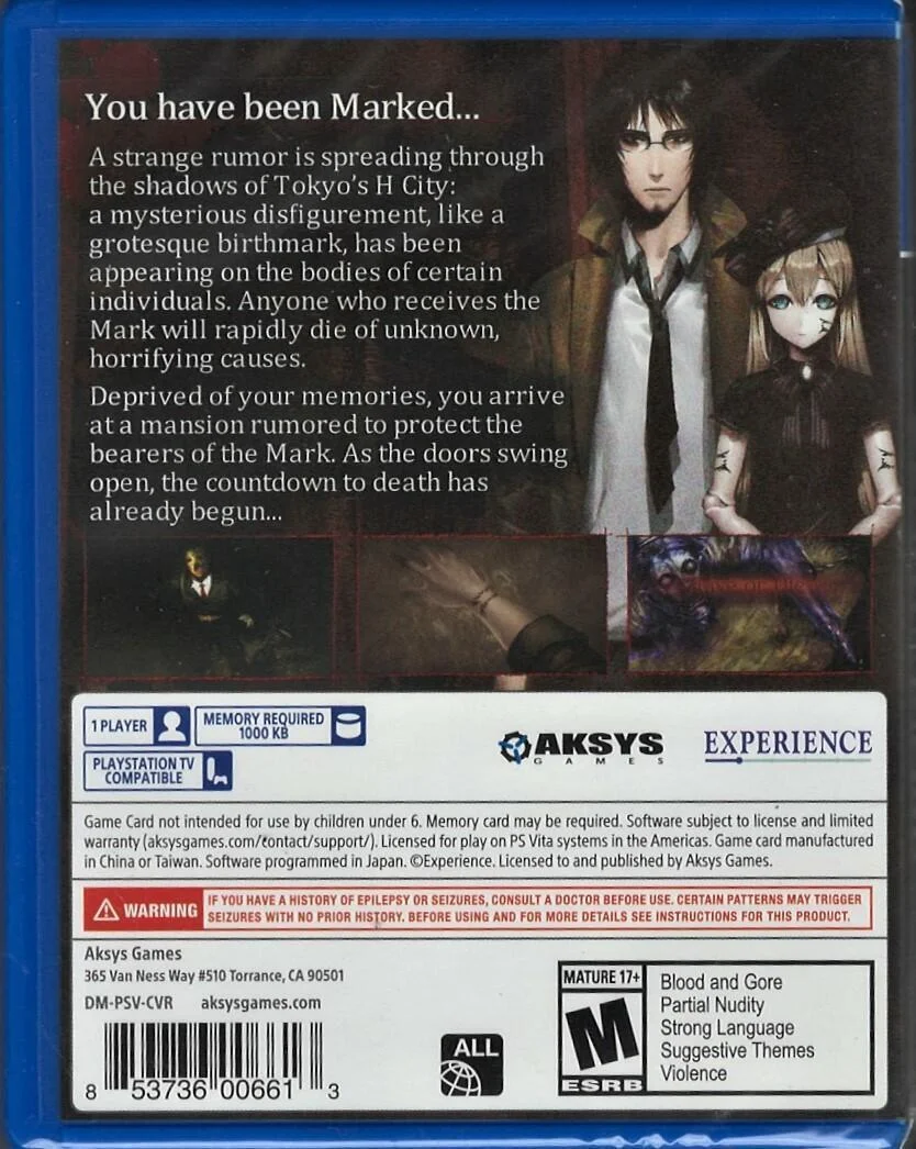 Death Mark PSV (Brand New Factory Sealed US Version) PlayStation Vita,PlayStatio