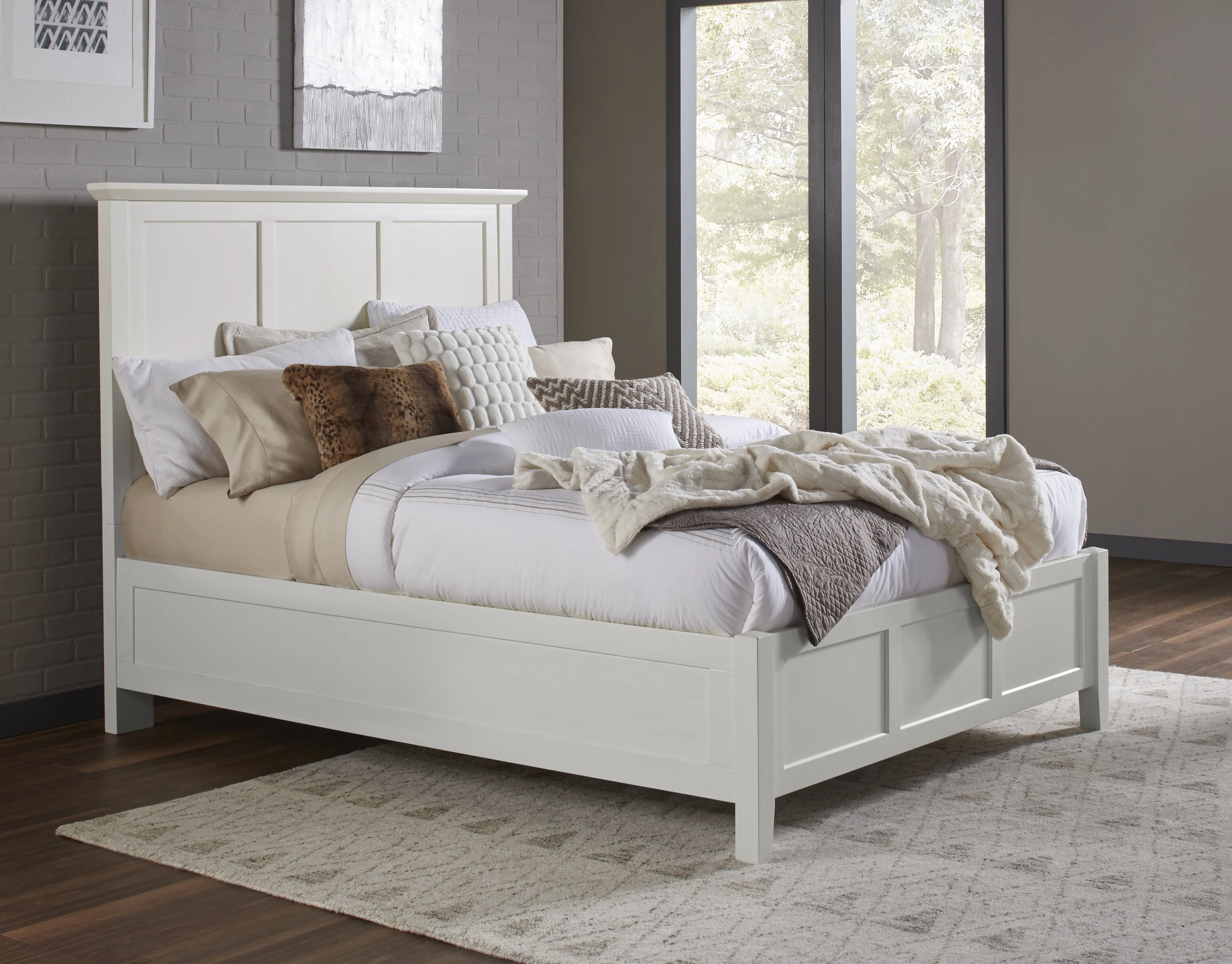 Pantego Shaker E King Bed in White Mahogany