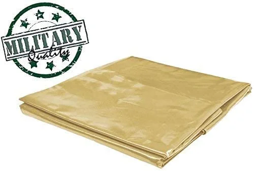 PVC Vinyl Cover Waterproof UV Resistant Heavy Duty Vinyl Tarp 13oz 18 Mil -TAN (9x12)