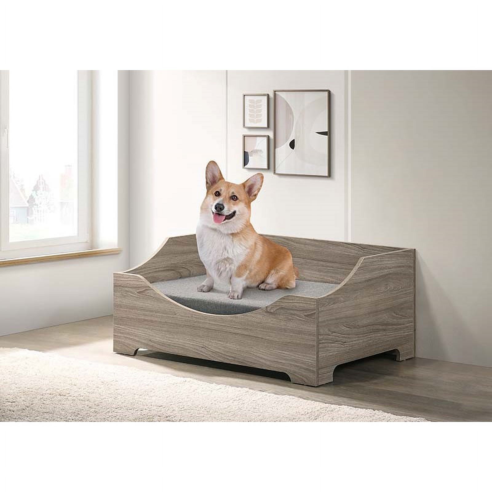 Progressive Furniture ZoZo Pet Bed W/Cushion in Sand/Gray