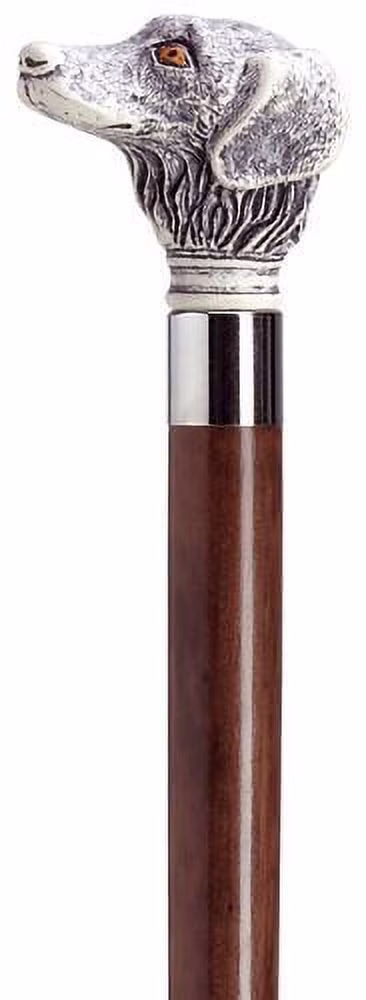 Walking Cane Scrimshaw Unisex Retriever Dog Head Cane Walnut Shaft