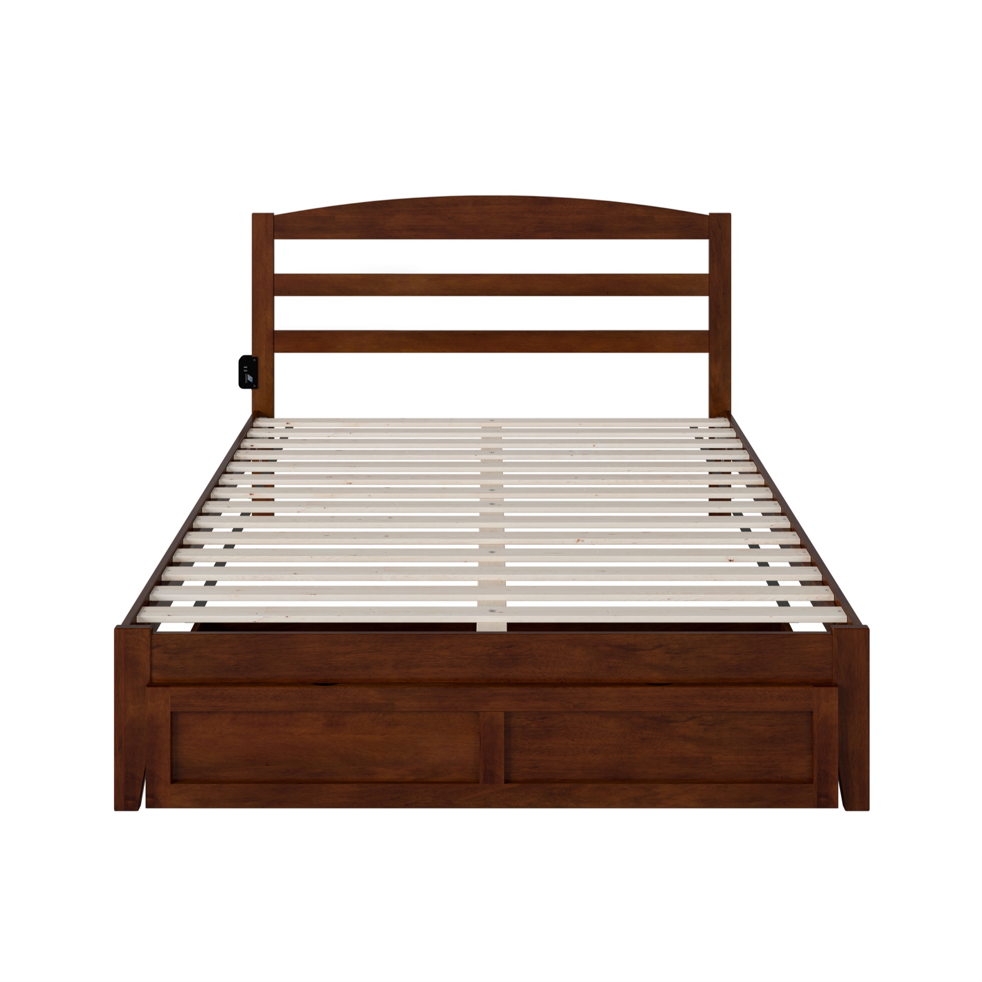AFI Warren Solid Wood Traditional Queen Bed w/ Drawer in Walnut