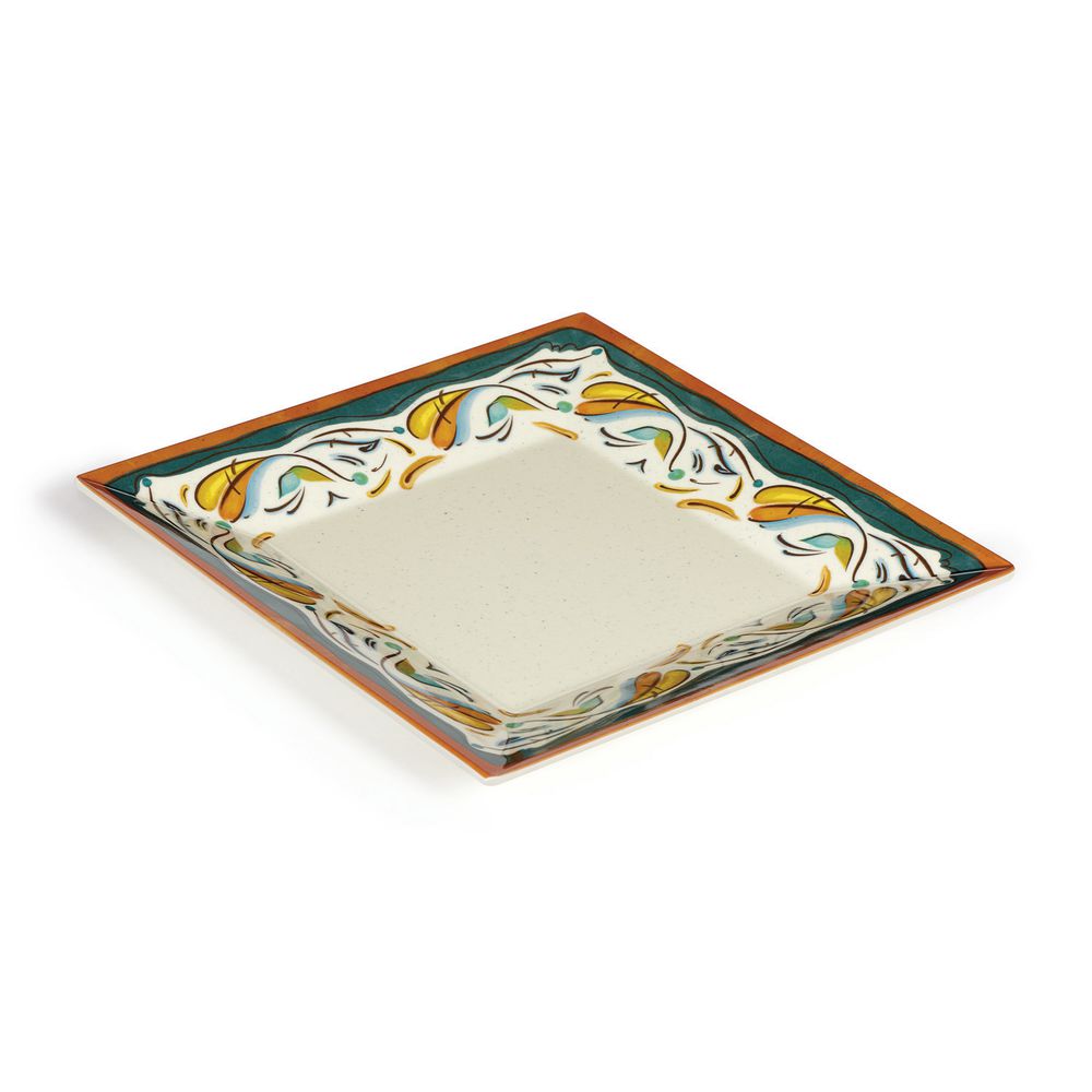 G.E.T. Bella Fresco Multi-Colored Square Melamine Plate - 10