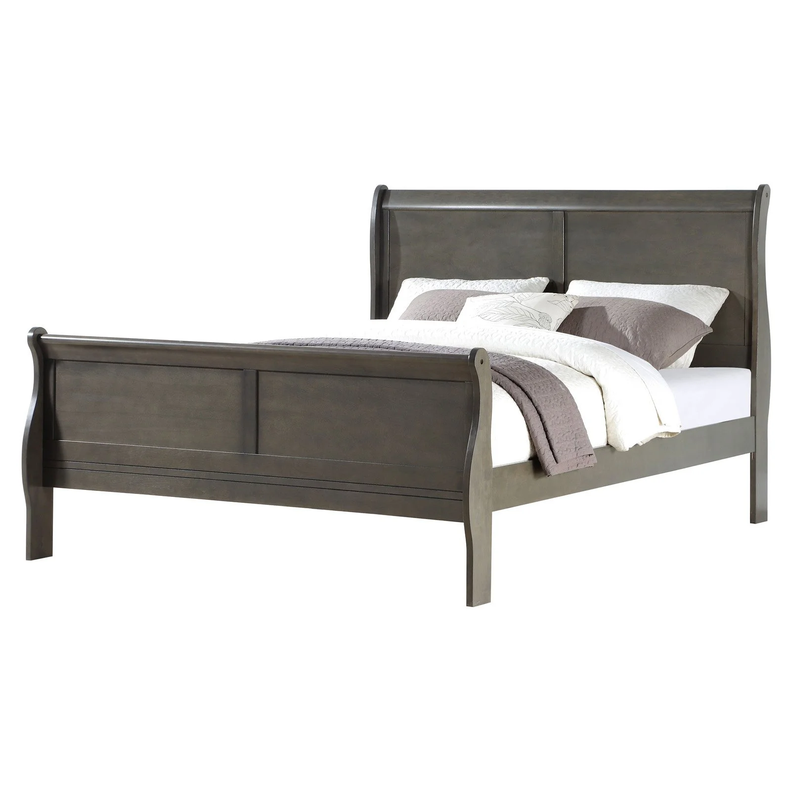 ACME Louis Philippe Eastern King Bed in Dark Gray