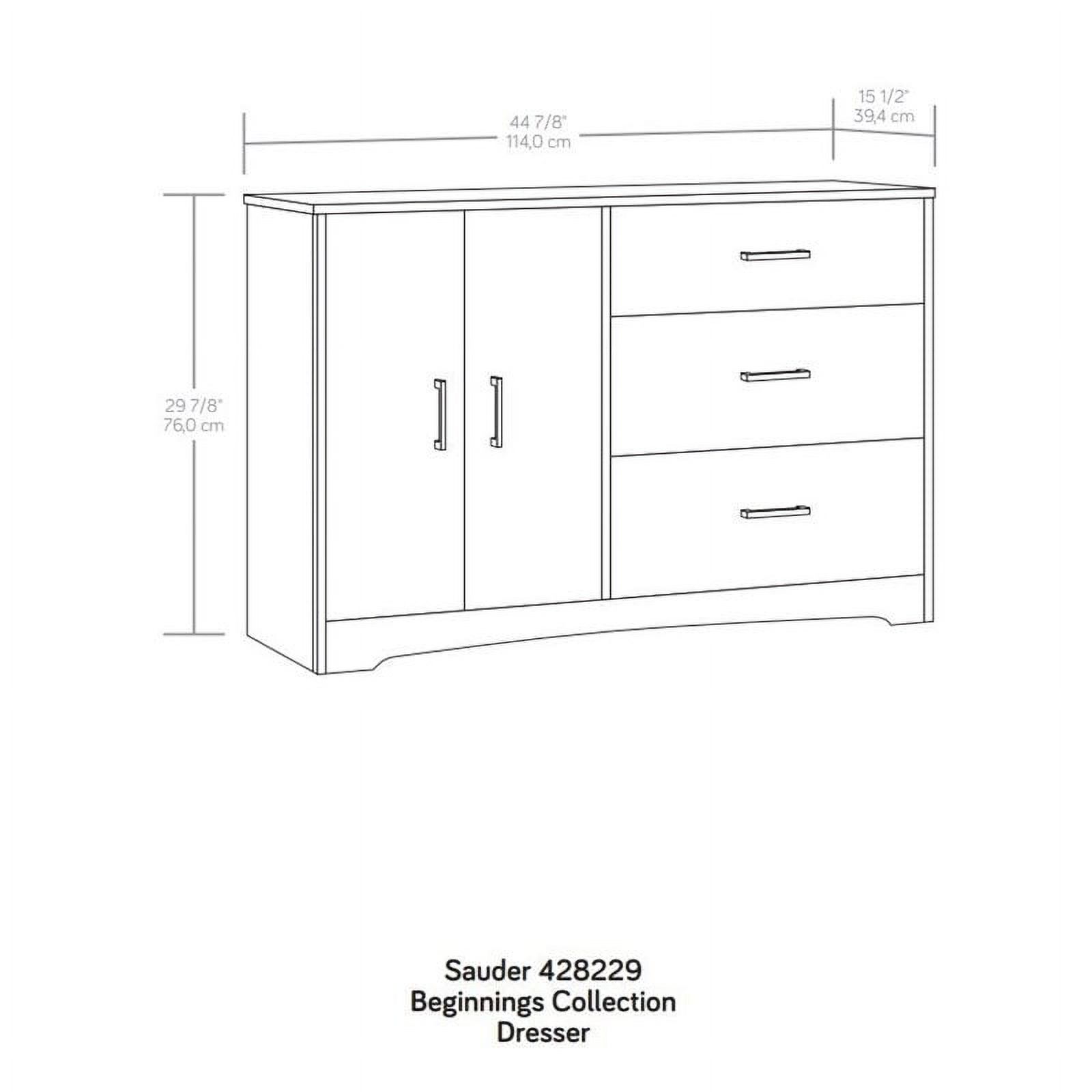 Sauder Beginnings 3-Drawer Dresser, Summer Oak Finish